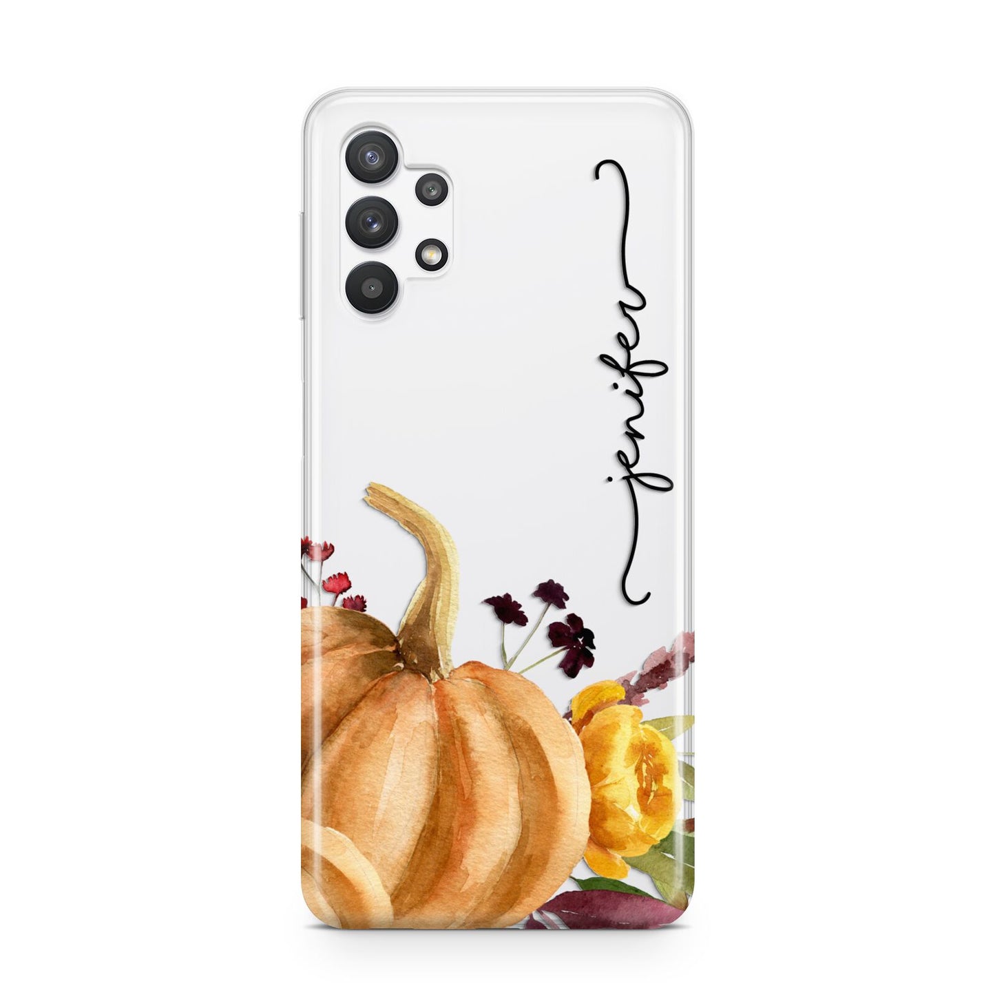 Watercolour Pumpkins with Black Vertical Text Samsung A32 5G Case