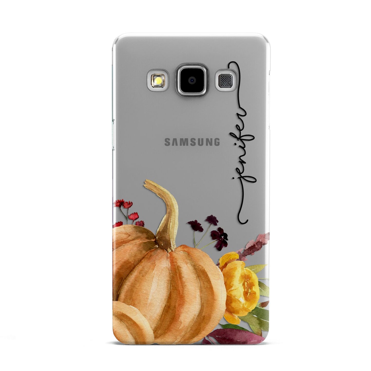 Watercolour Pumpkins with Black Vertical Text Samsung Galaxy A5 Case