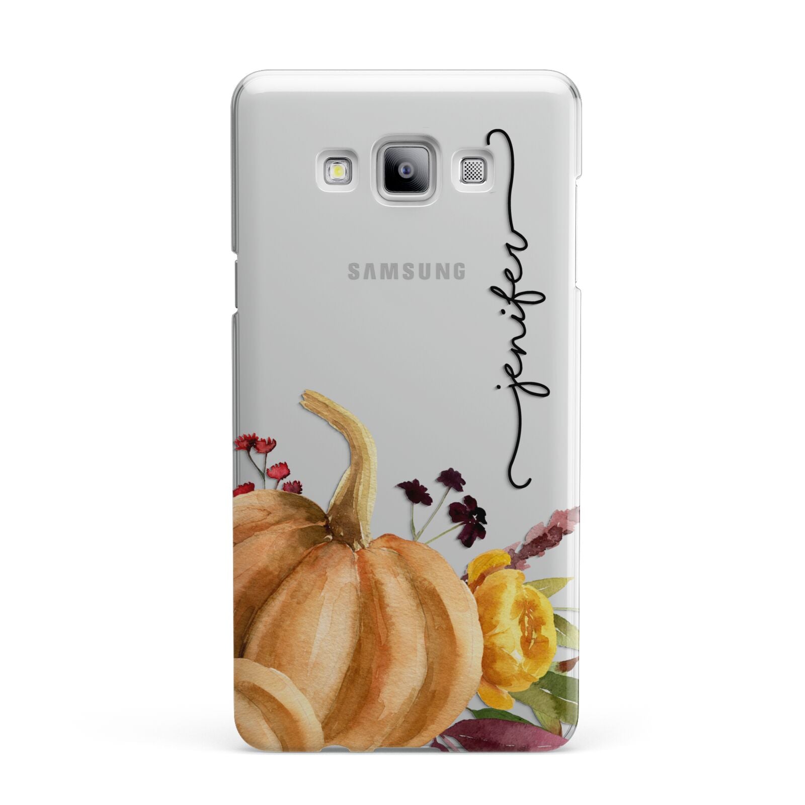 Watercolour Pumpkins with Black Vertical Text Samsung Galaxy A7 2015 Case