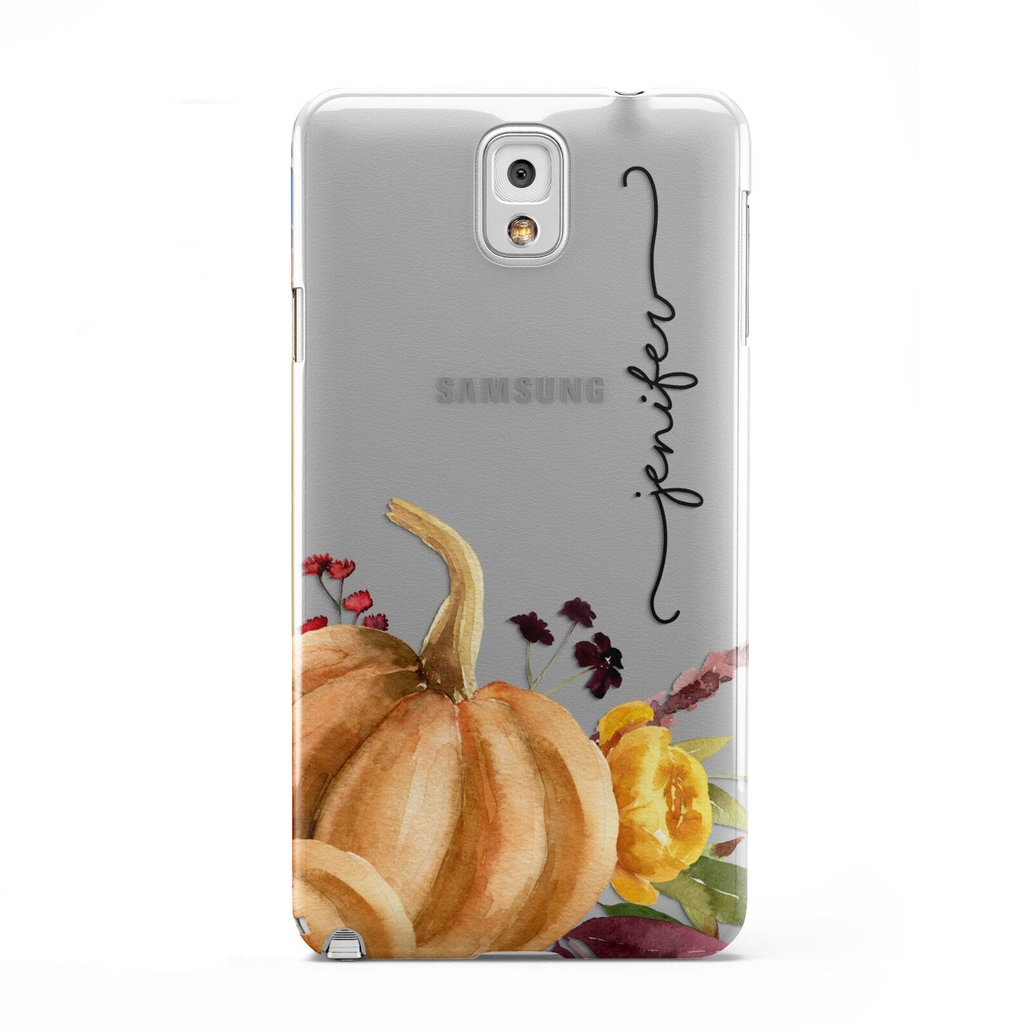 Watercolour Pumpkins with Black Vertical Text Samsung Galaxy Note 3 Case