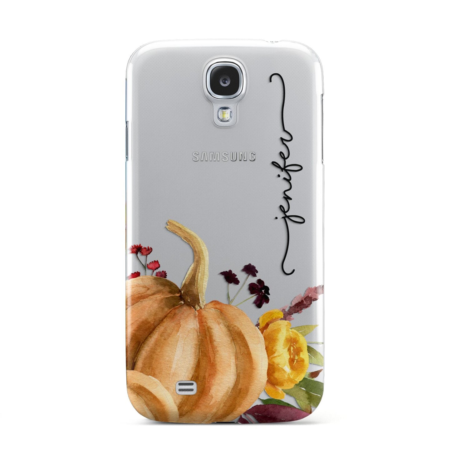 Watercolour Pumpkins with Black Vertical Text Samsung Galaxy S4 Case