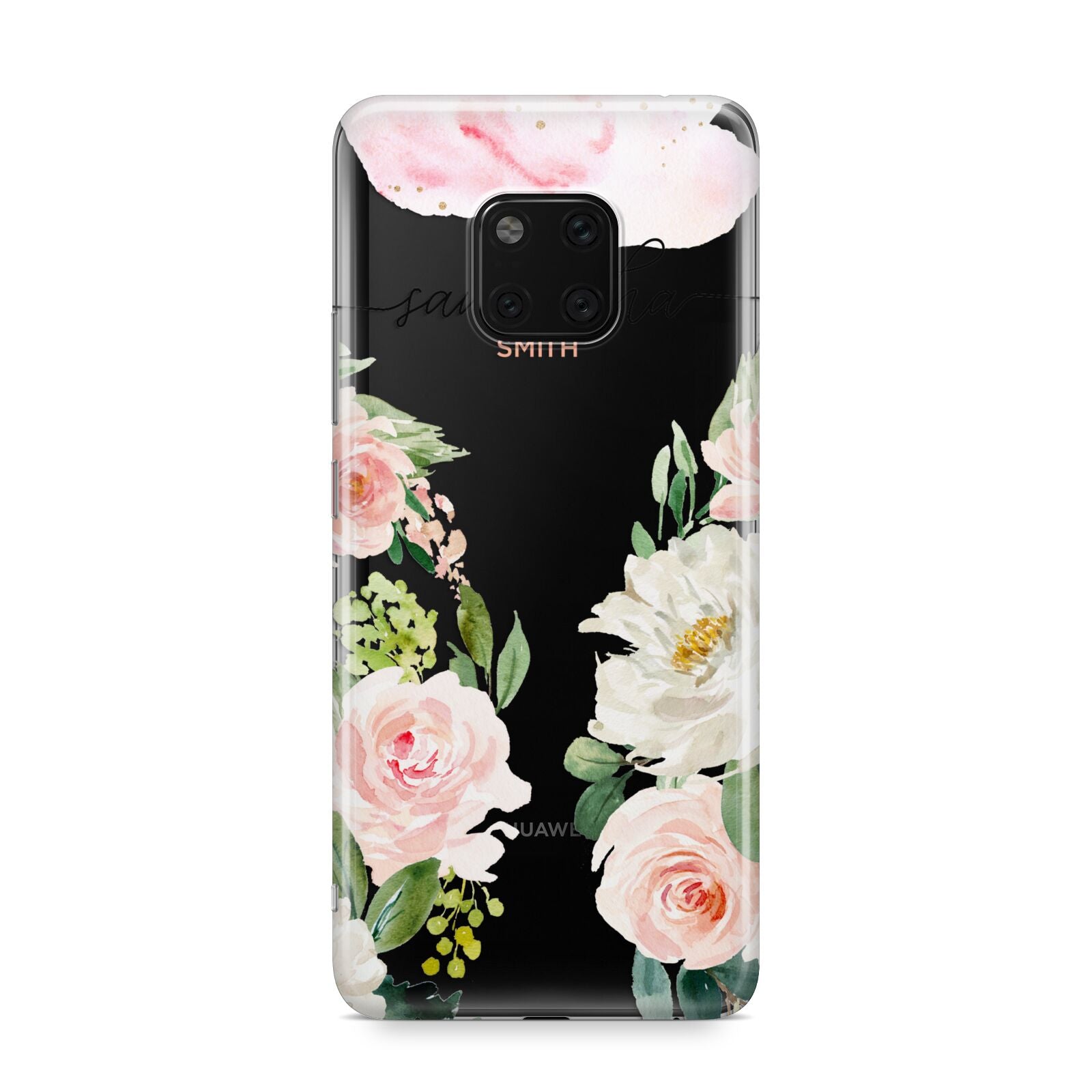 Watercolour Roses Personalised Name Huawei Mate 20 Pro Phone Case