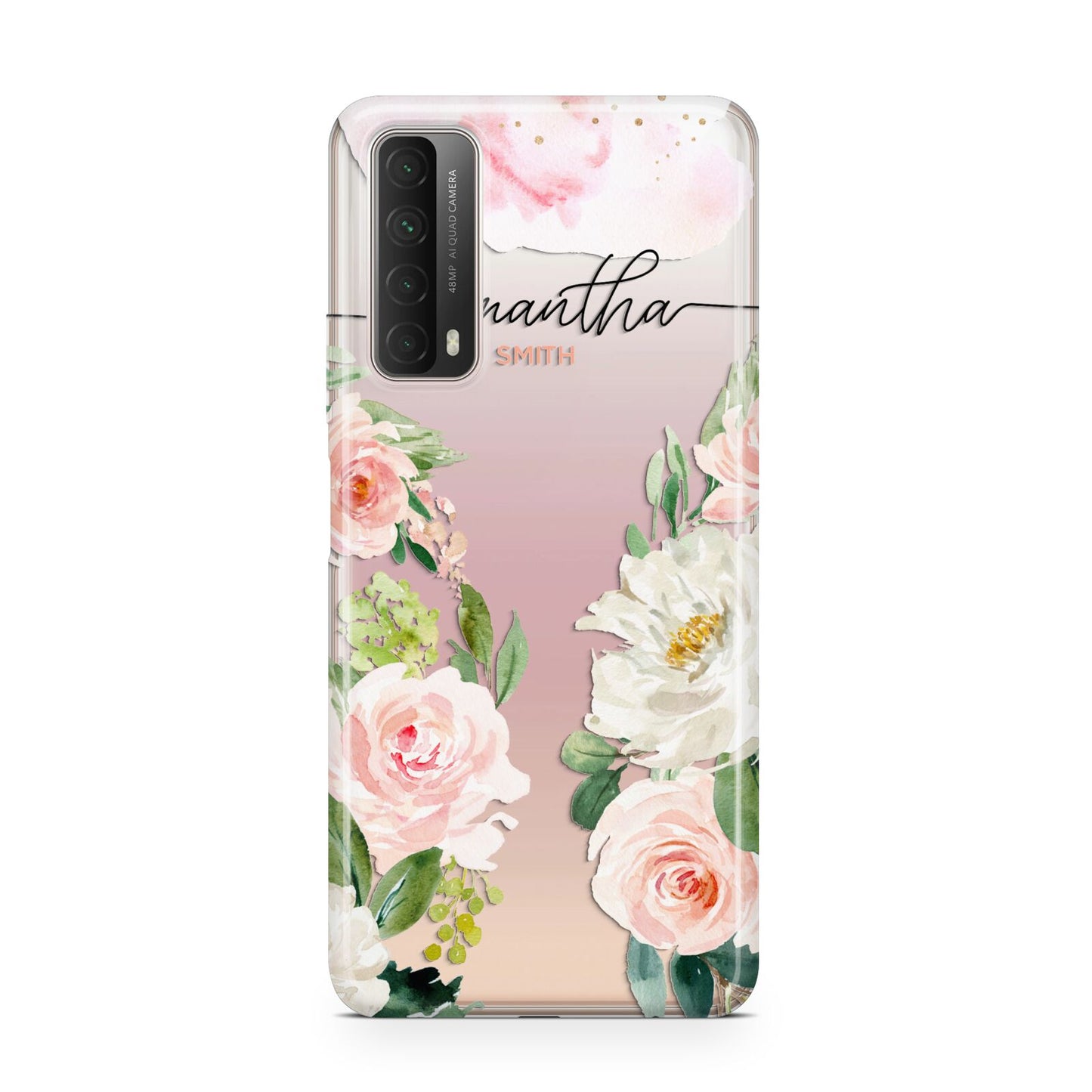 Watercolour Roses Personalised Name Huawei P Smart 2021