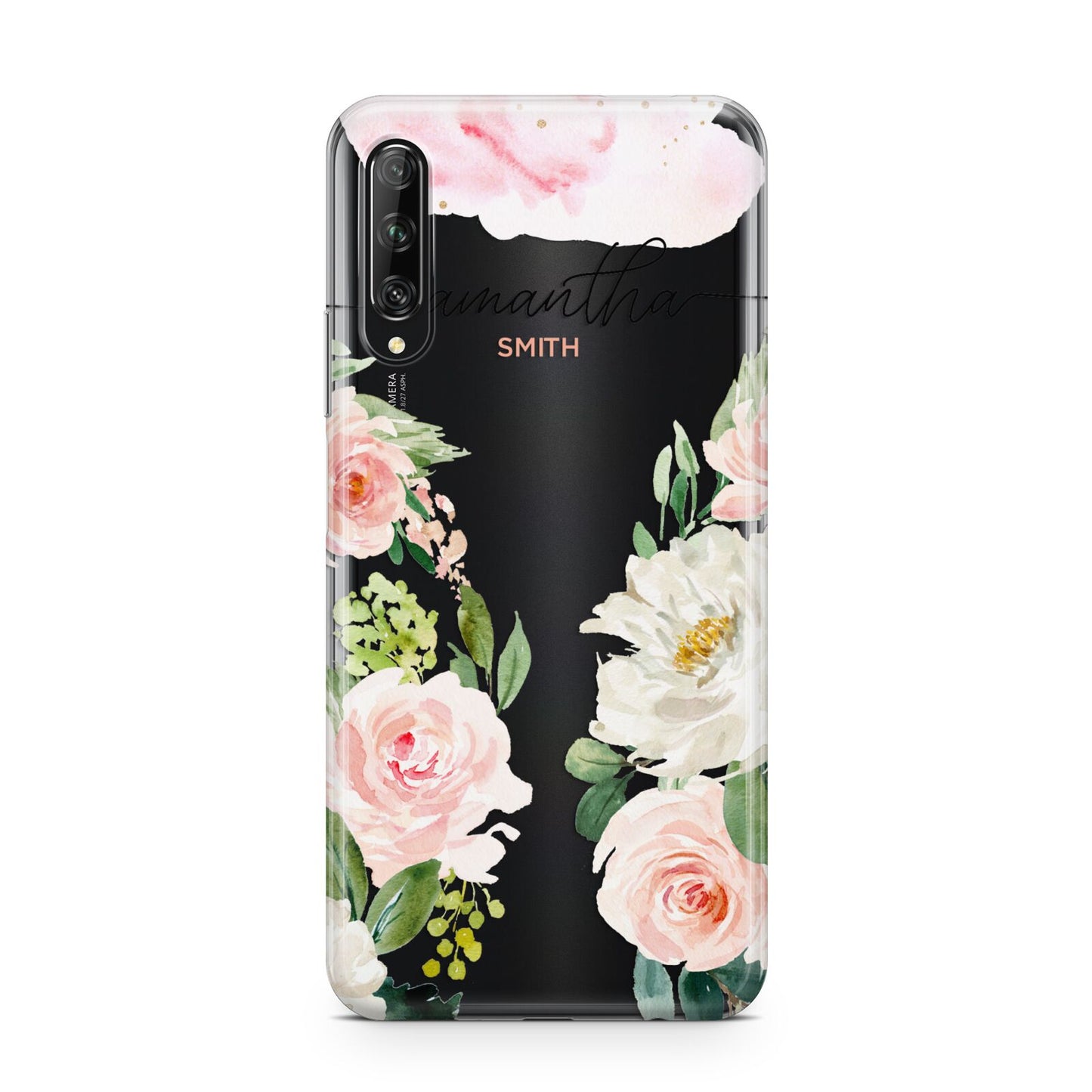 Watercolour Roses Personalised Name Huawei P Smart Pro 2019