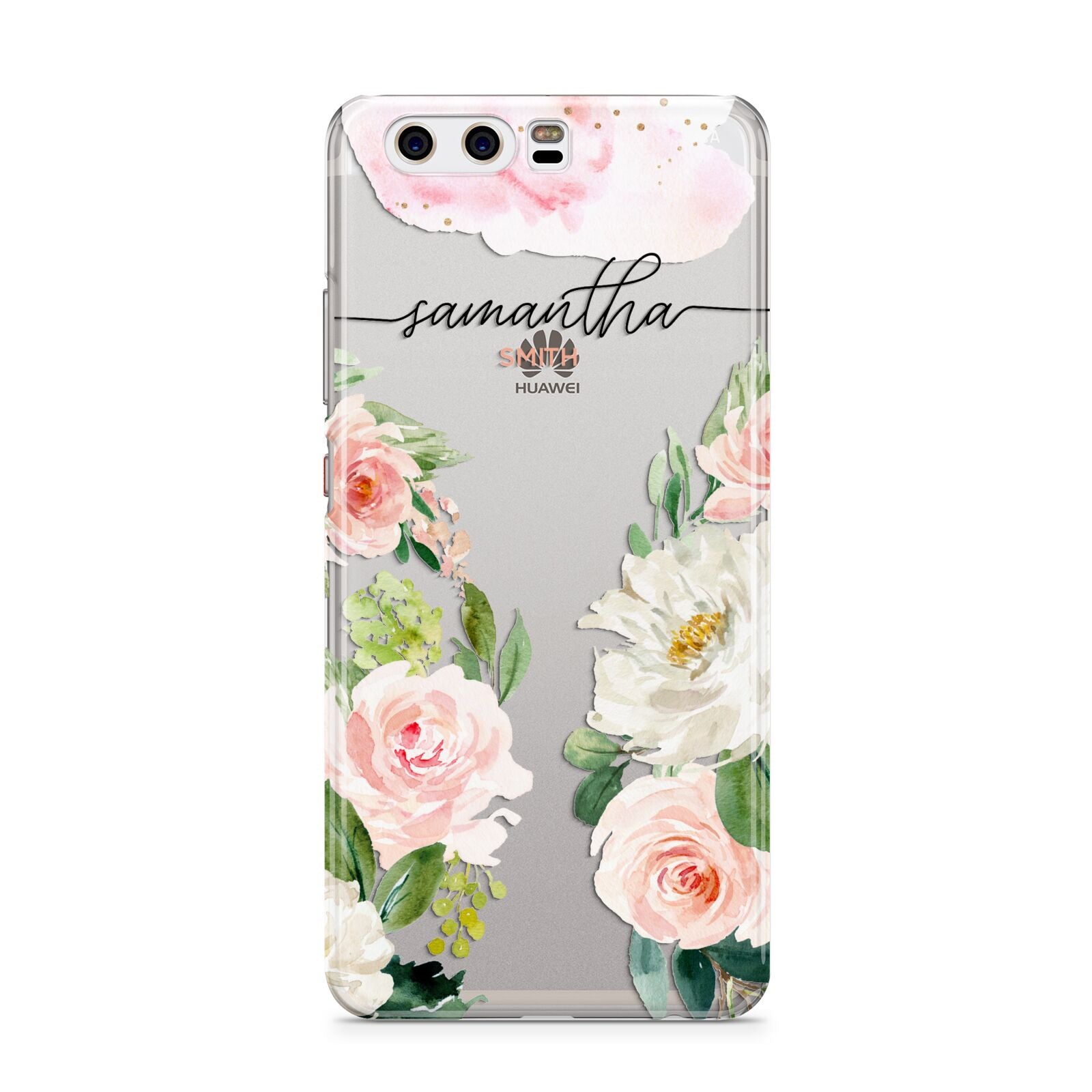 Watercolour Roses Personalised Name Huawei P10 Phone Case