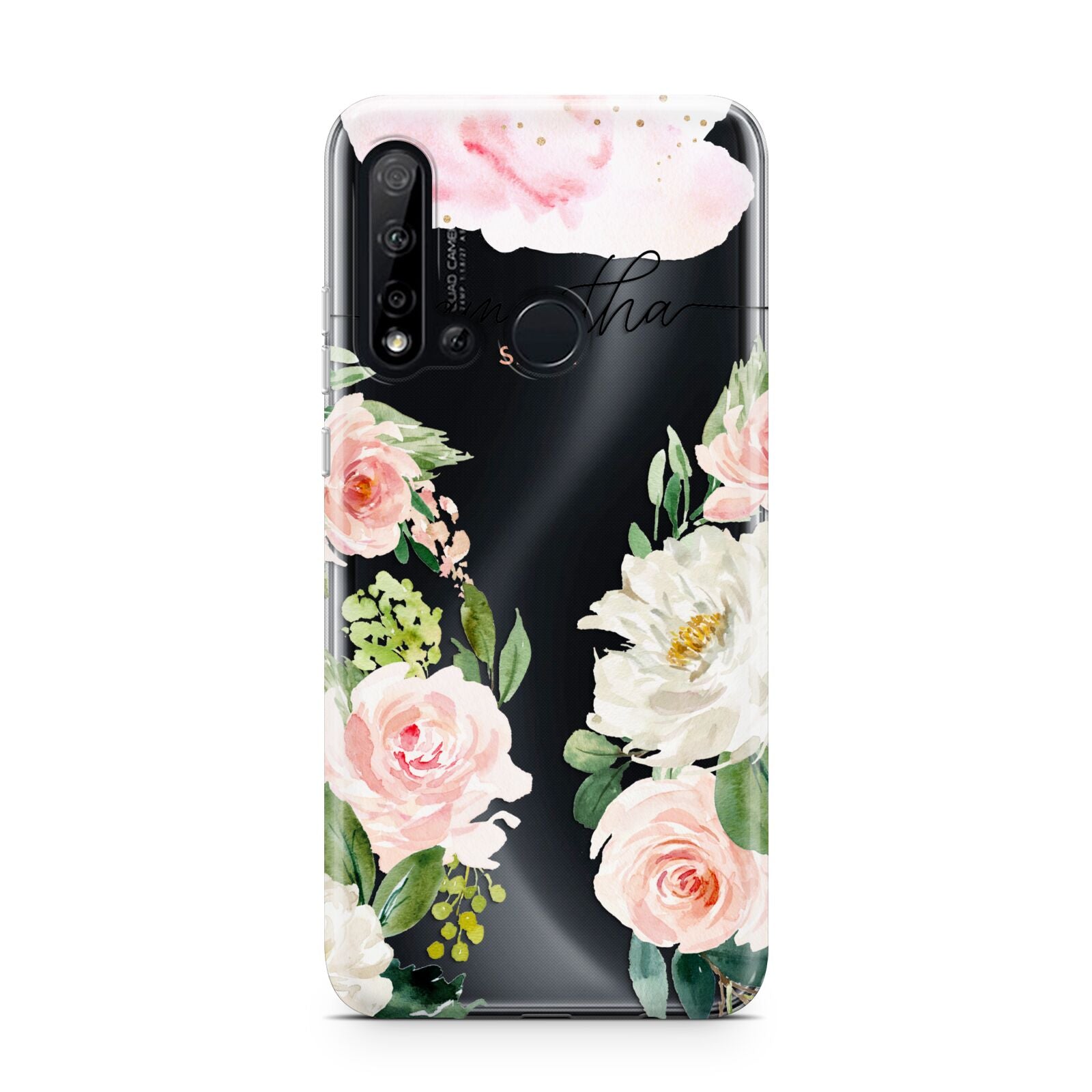 Watercolour Roses Personalised Name Huawei P20 Lite 5G Phone Case