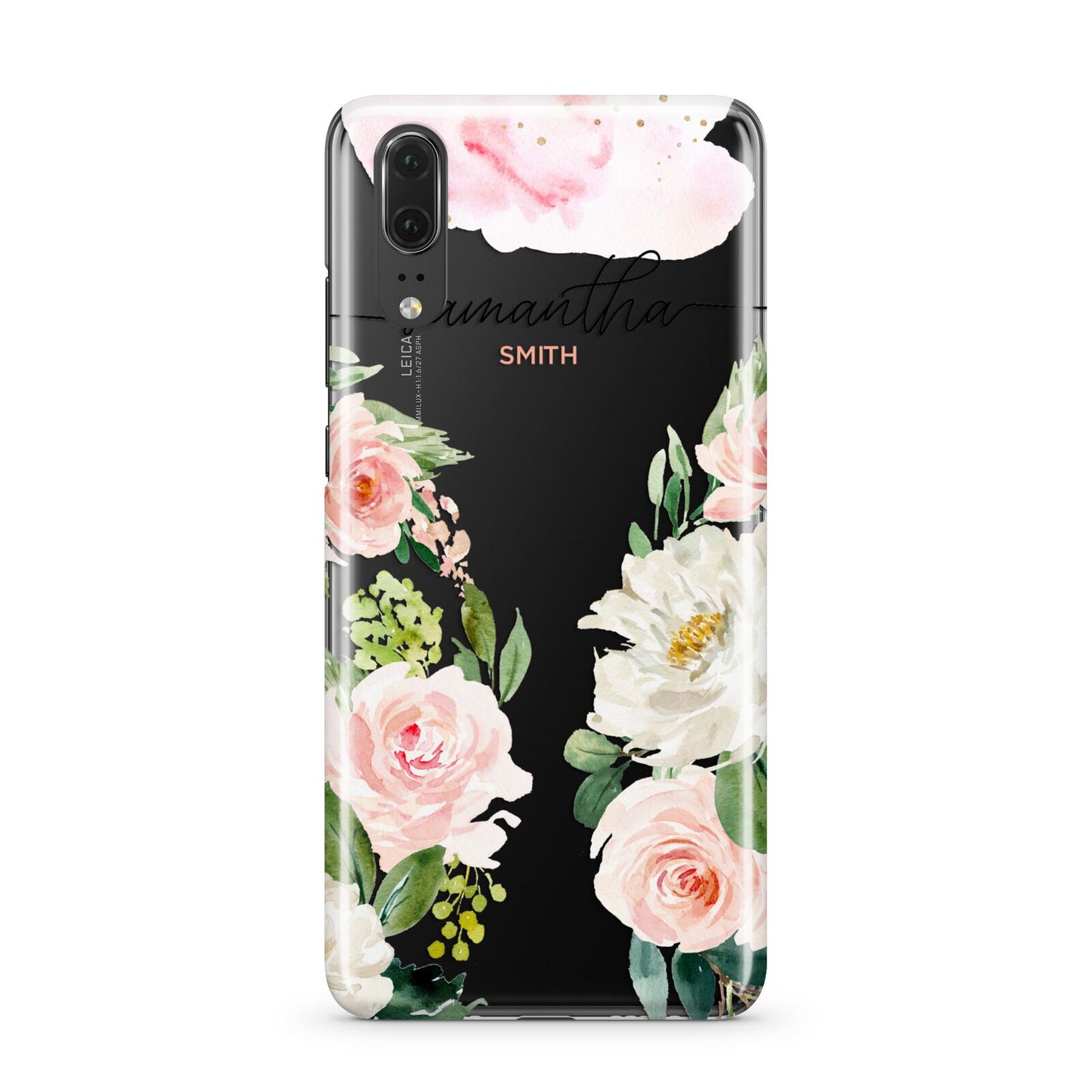 Watercolour Roses Personalised Name Huawei P20 Phone Case