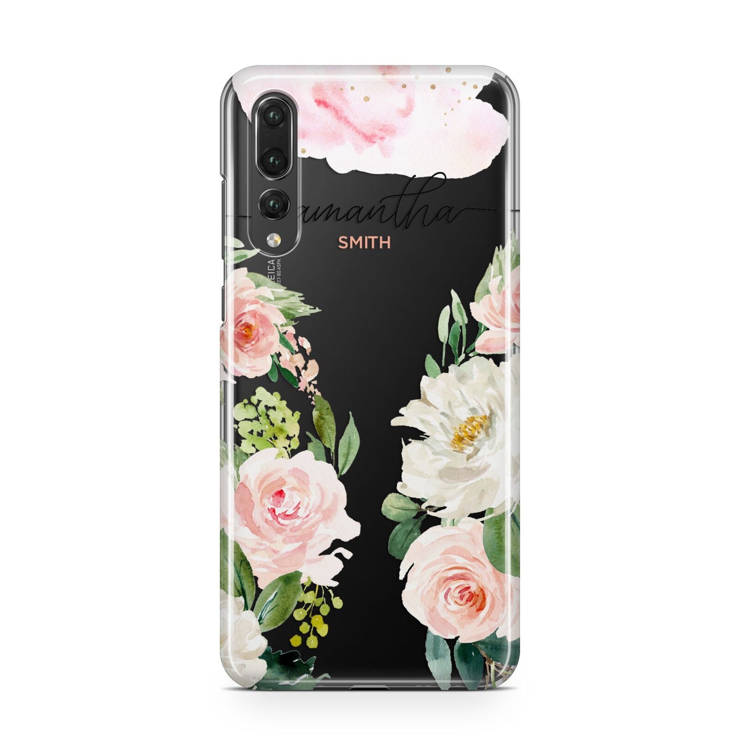 Watercolour Roses Personalised Name Huawei P20 Pro Phone Case