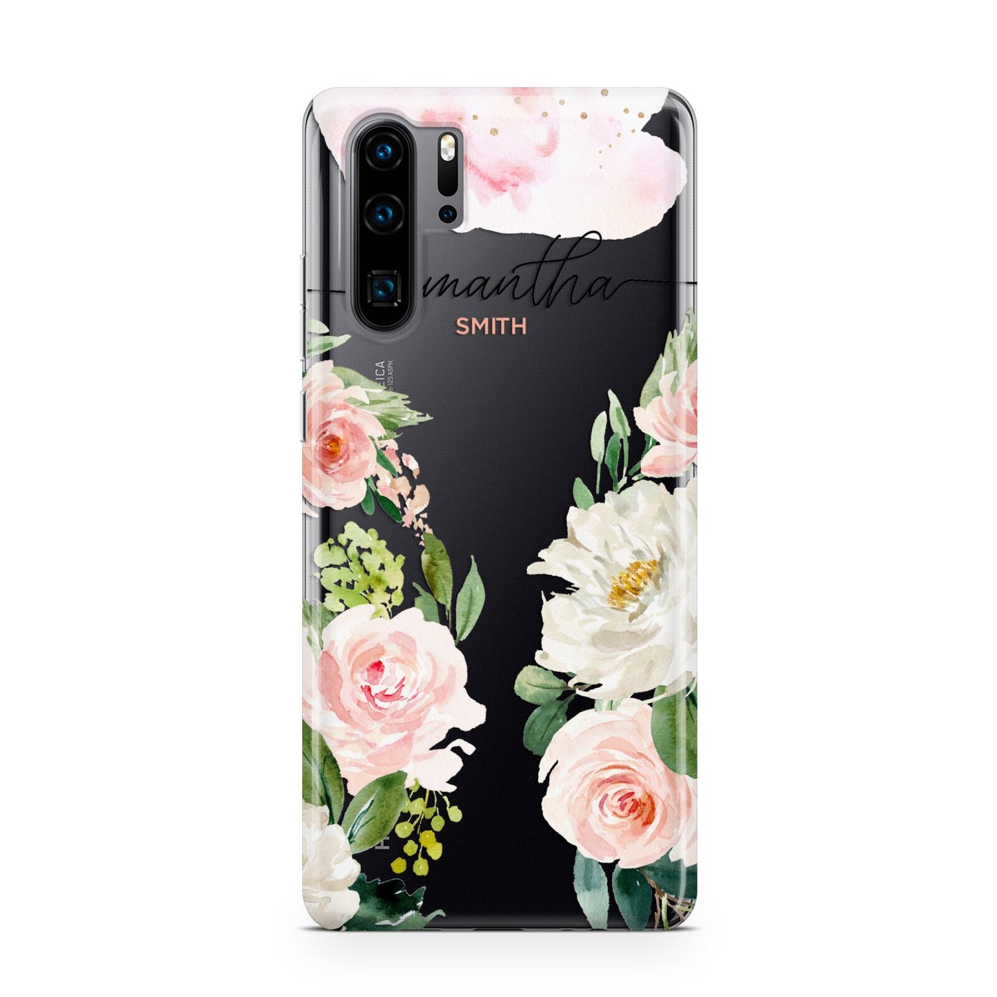 Watercolour Roses Personalised Name Huawei P30 Pro Phone Case