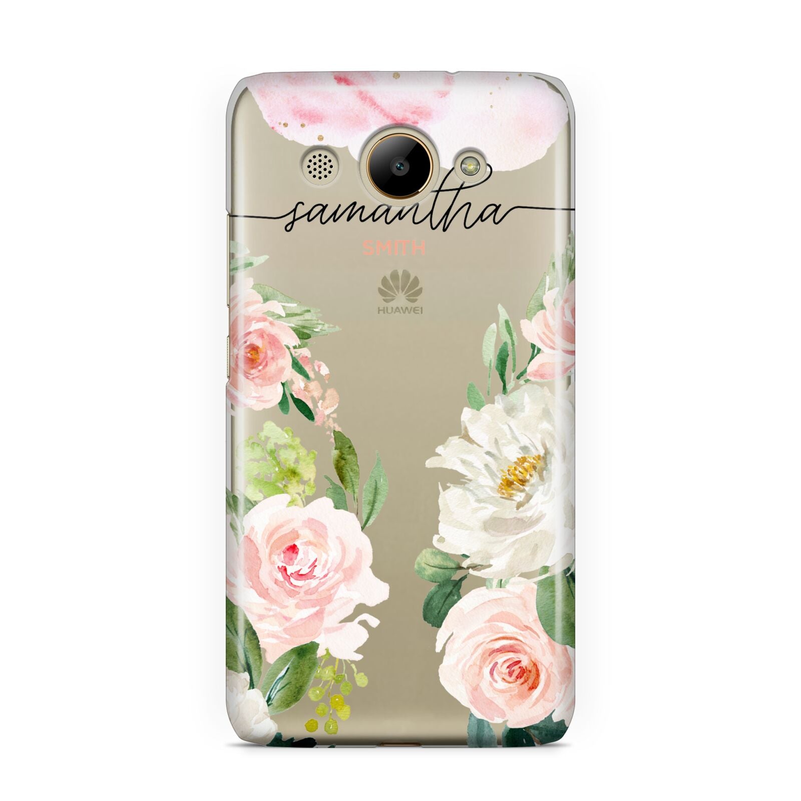 Watercolour Roses Personalised Name Huawei Y3 2017