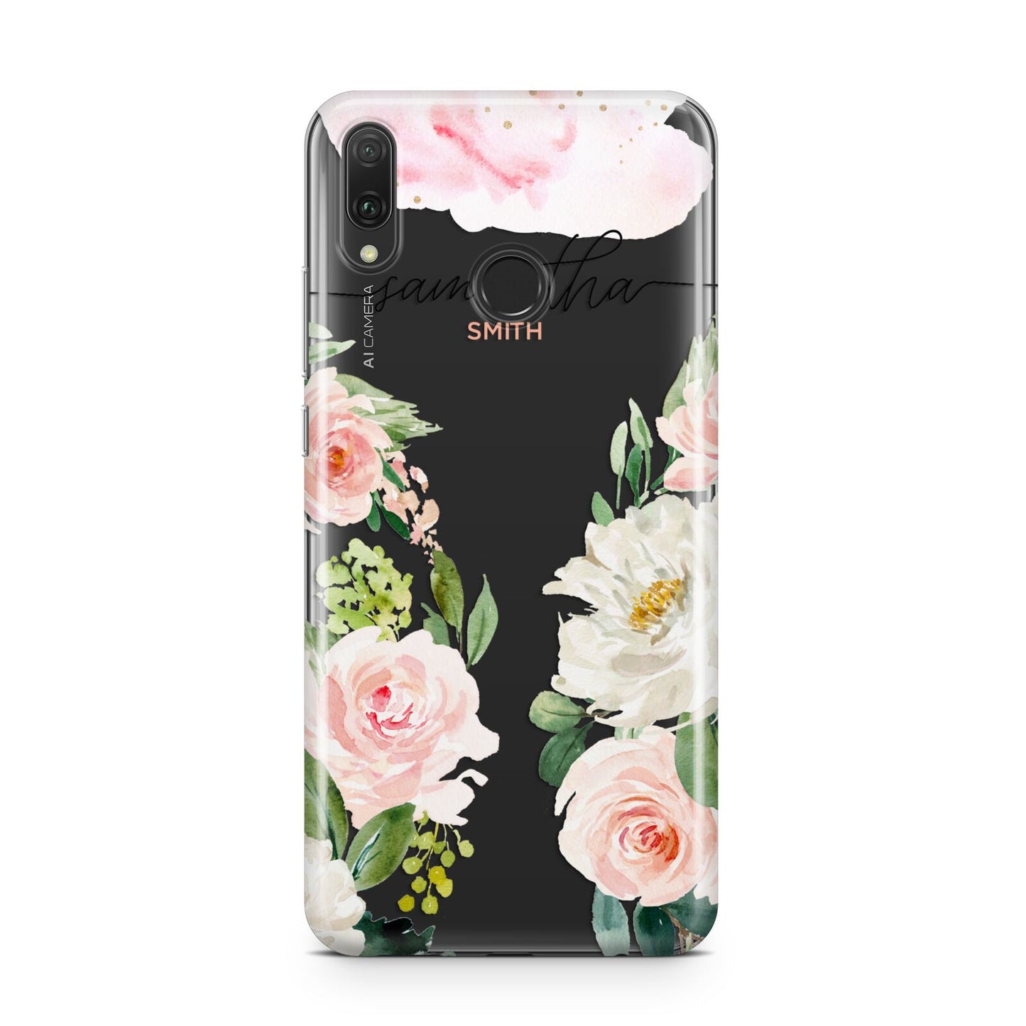 Watercolour Roses Personalised Name Huawei Y9 2019