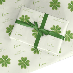 Watercolour Shamrock Custom Wrapping Paper