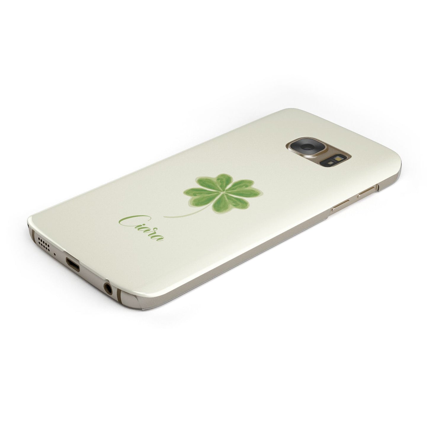 Watercolour Shamrock Custom Protective Samsung Galaxy Case Angled Image