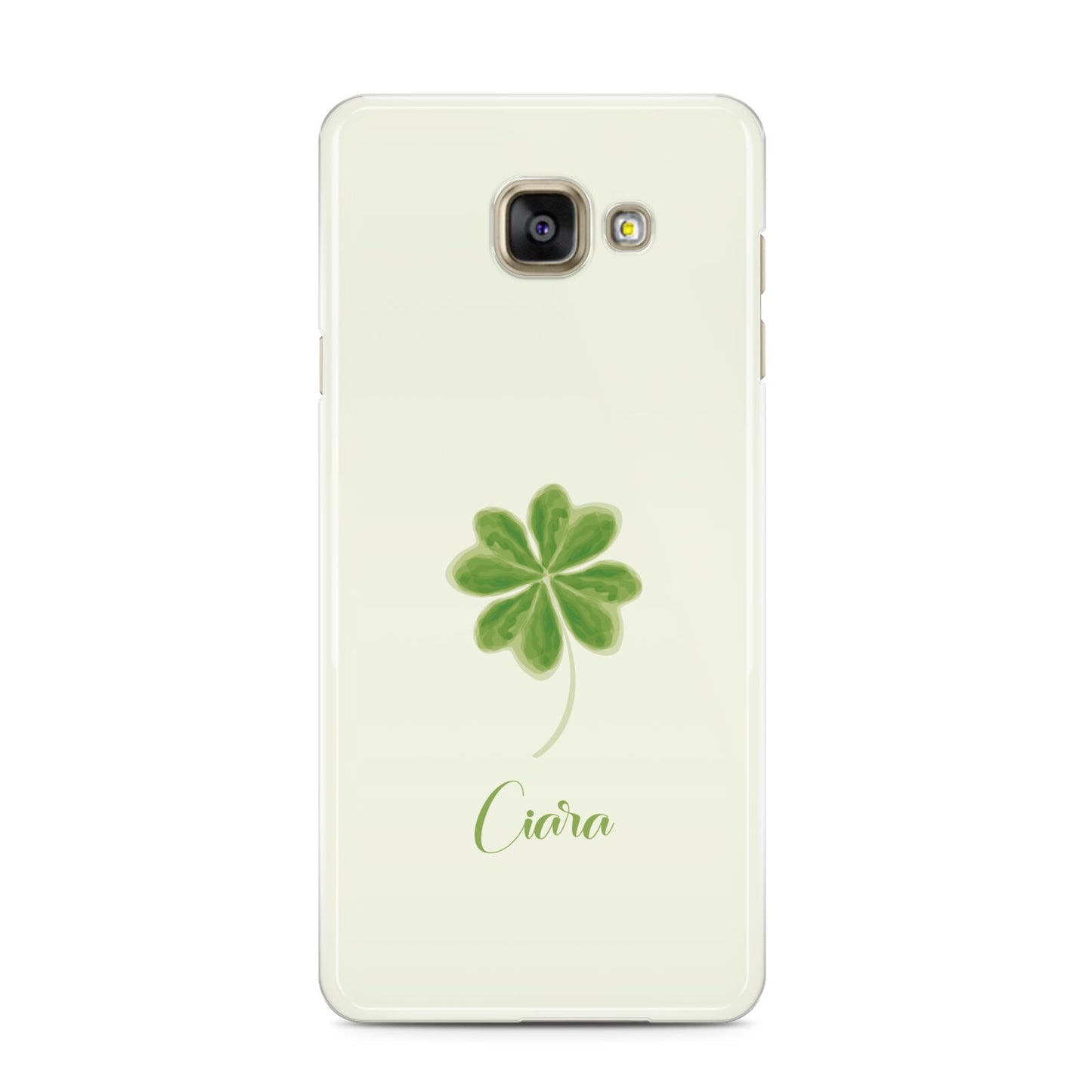 Watercolour Shamrock Custom Samsung Galaxy A3 2016 Case on gold phone