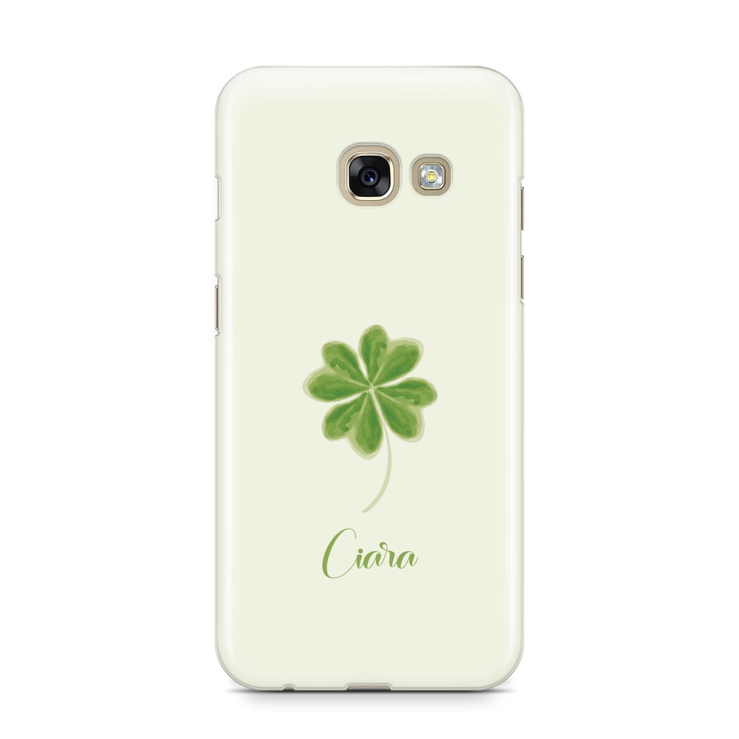 Watercolour Shamrock Custom Samsung Galaxy A3 2017 Case on gold phone