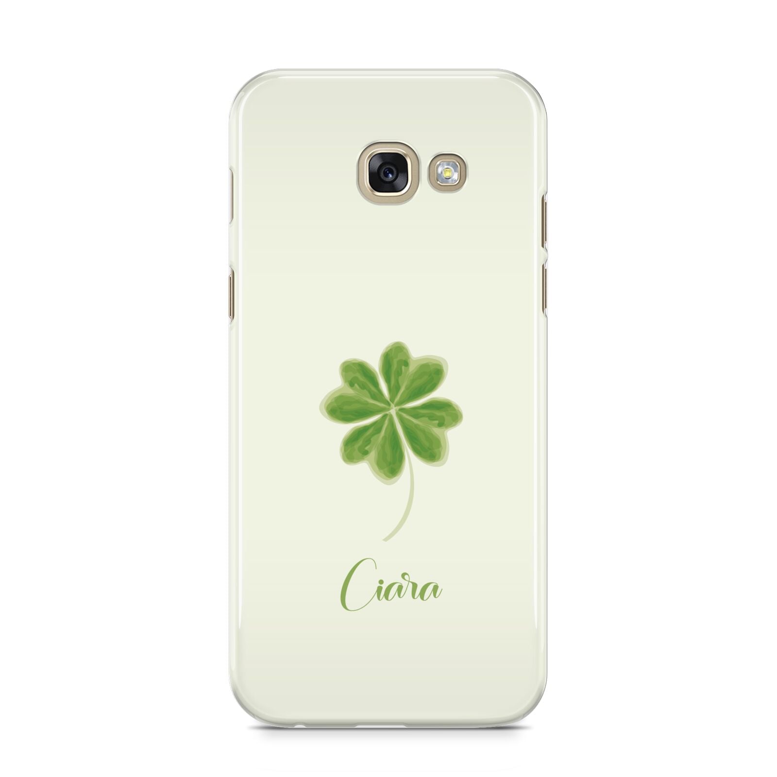 Watercolour Shamrock Custom Samsung Galaxy A5 2017 Case on gold phone