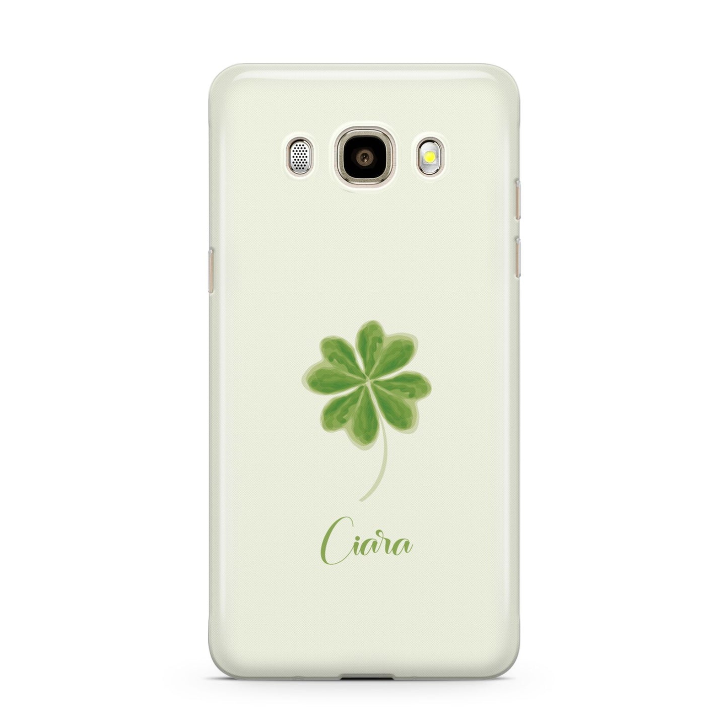 Watercolour Shamrock Custom Samsung Galaxy J7 2016 Case on gold phone