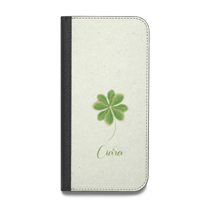 Watercolour Shamrock Custom Vegan Leather Flip iPhone Case