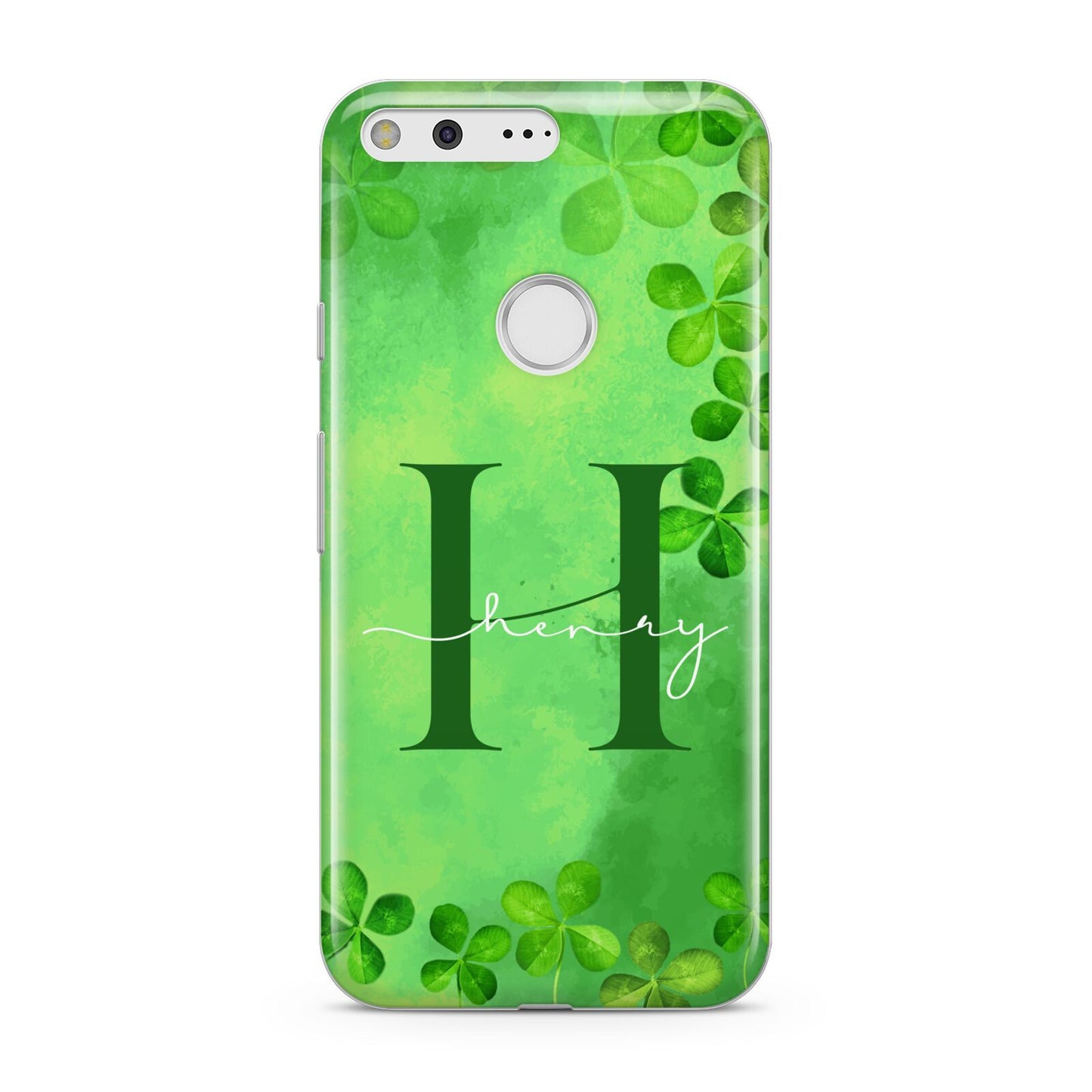 Watercolour Shamrock Pattern Name Google Pixel Case