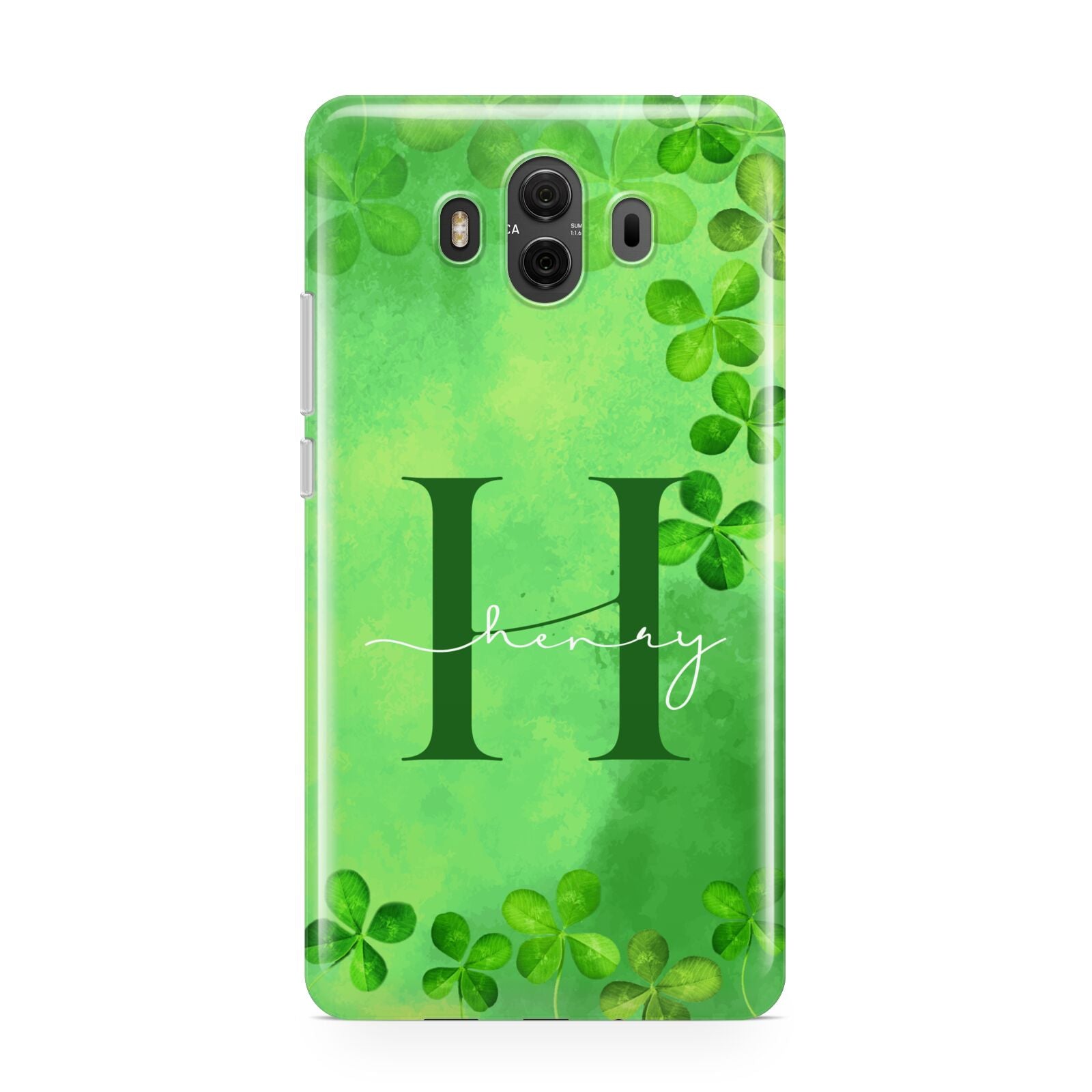 Watercolour Shamrock Pattern Name Huawei Mate 10 Protective Phone Case