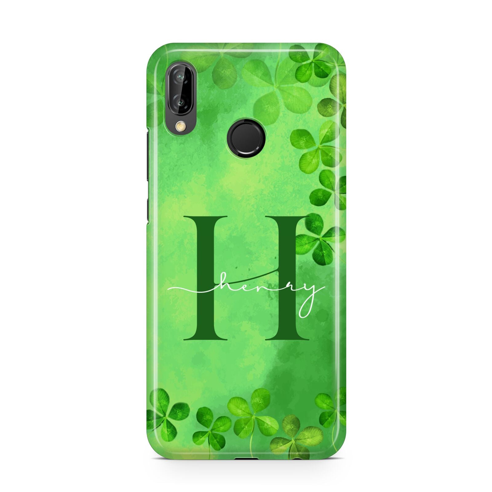 Watercolour Shamrock Pattern Name Huawei P20 Lite Phone Case