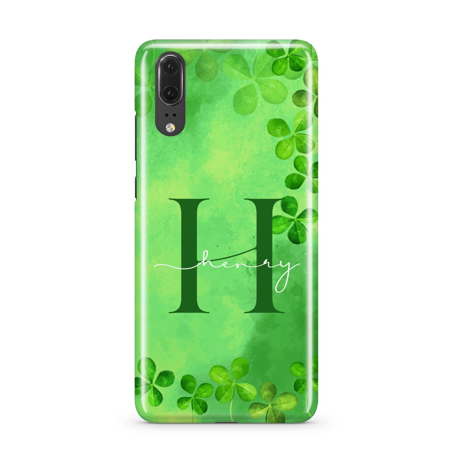 Watercolour Shamrock Pattern Name Huawei P20 Phone Case