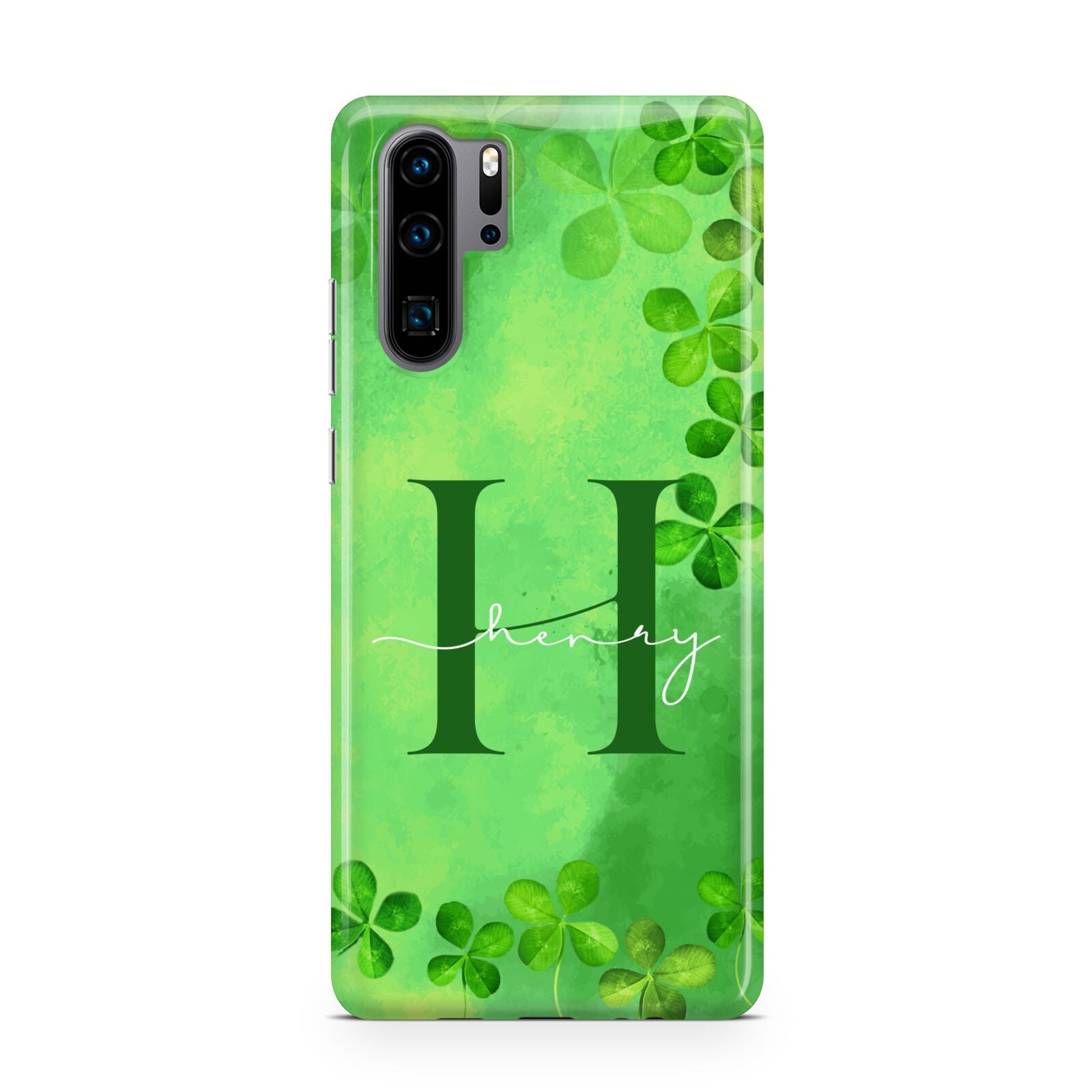 Watercolour Shamrock Pattern Name Huawei P30 Pro Phone Case