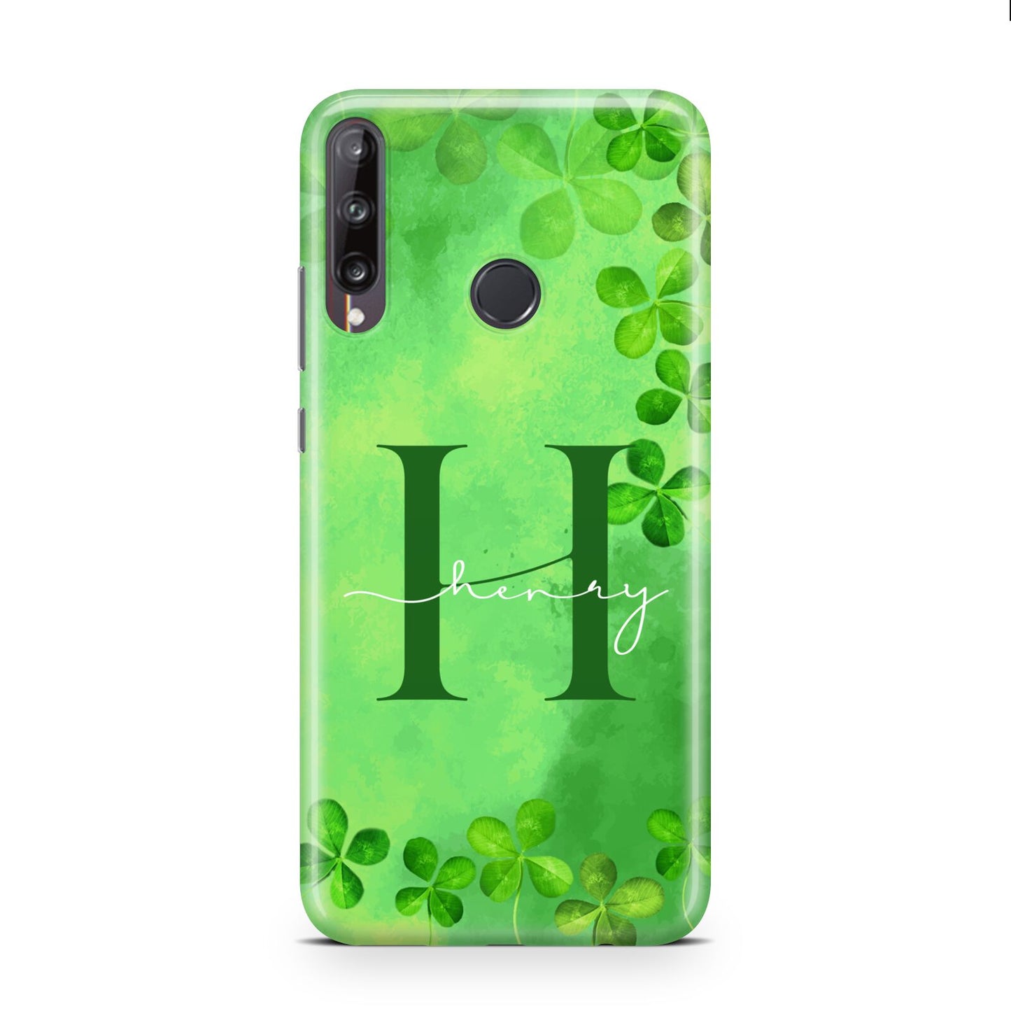 Watercolour Shamrock Pattern Name Huawei P40 Lite E Phone Case