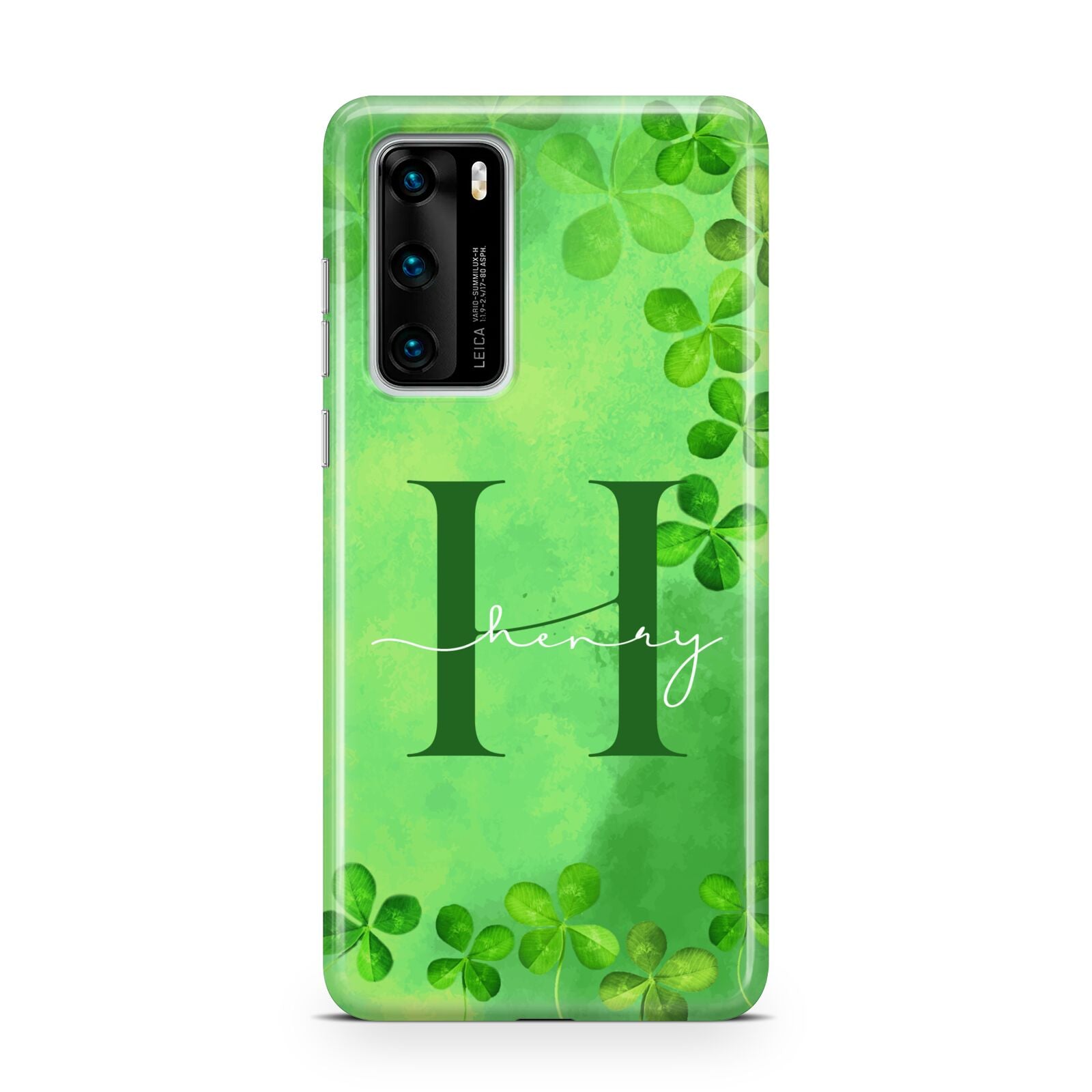 Watercolour Shamrock Pattern Name Huawei P40 Phone Case