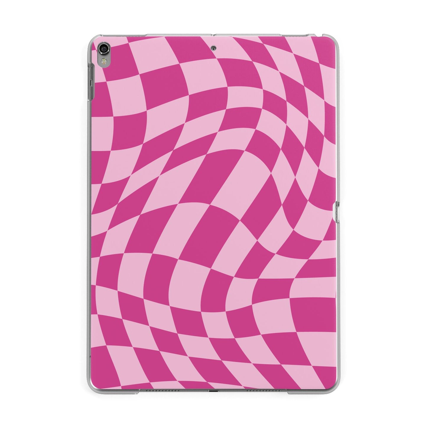 Wavy Check Apple iPad Grey Case