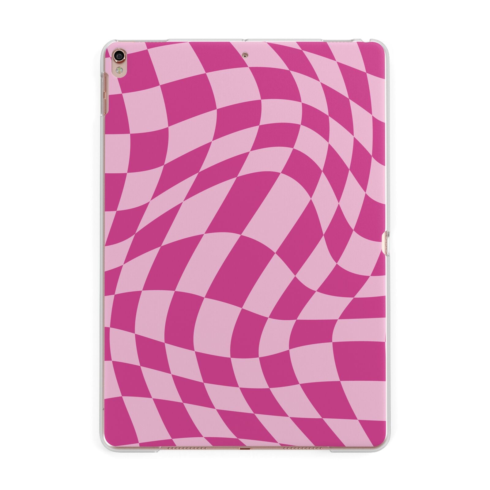 Wavy Check Apple iPad Rose Gold Case