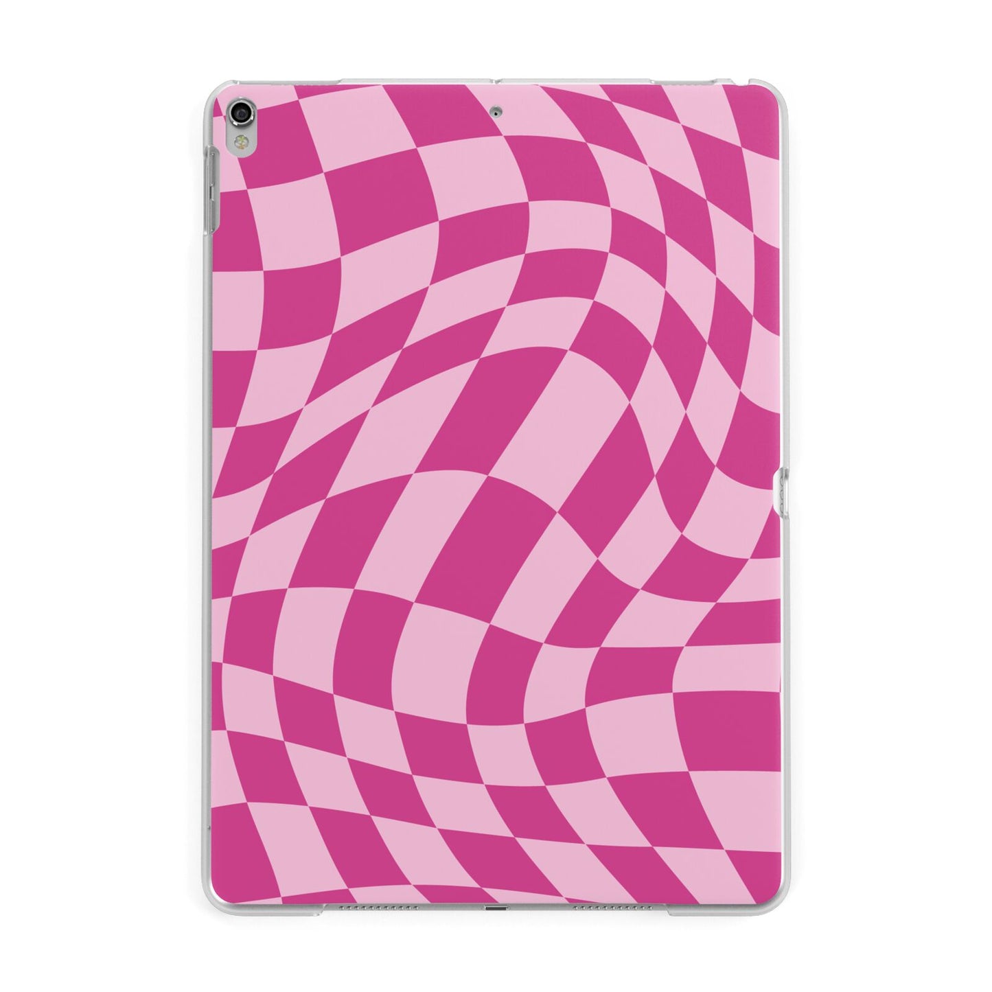 Wavy Check Apple iPad Silver Case