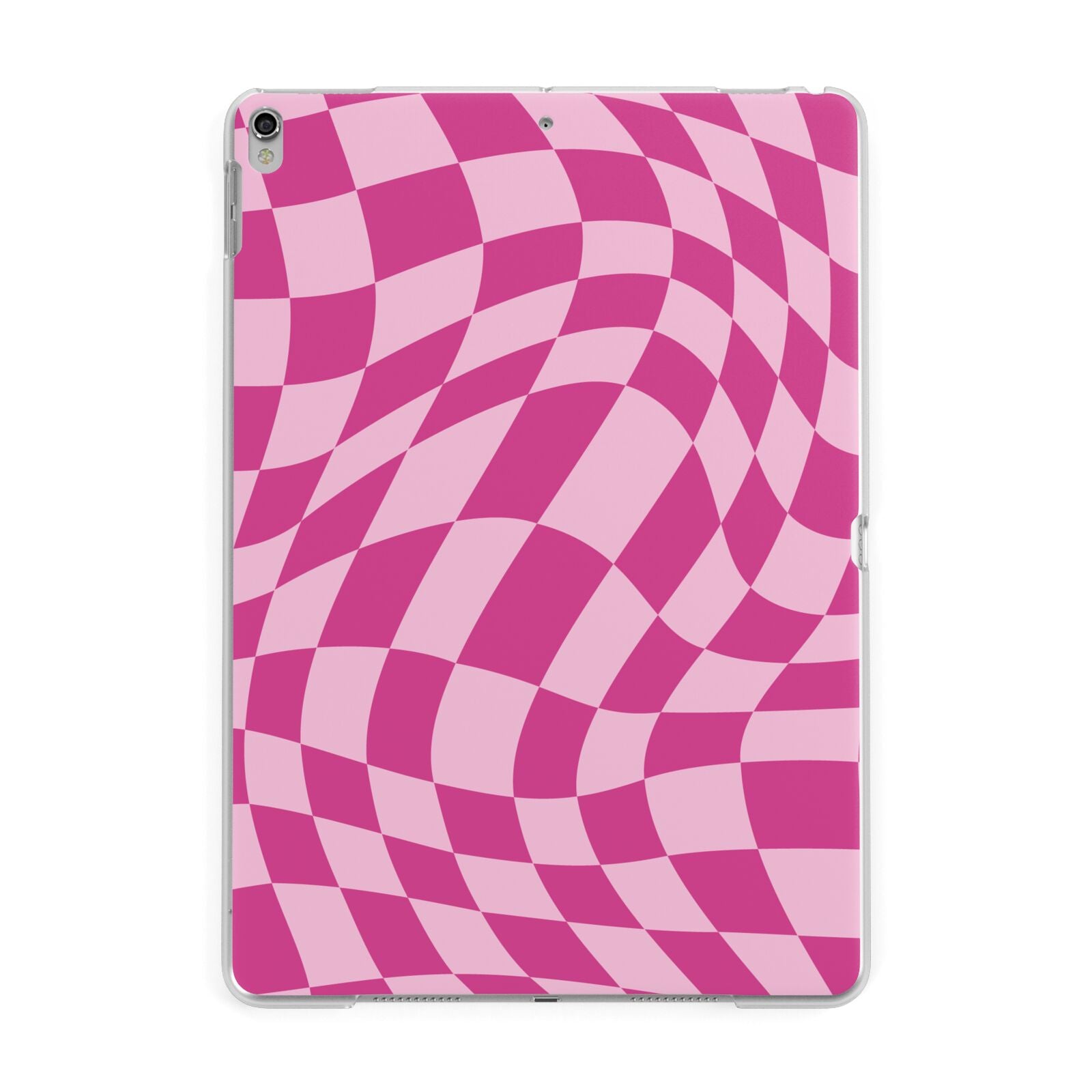 Wavy Check Apple iPad Silver Case