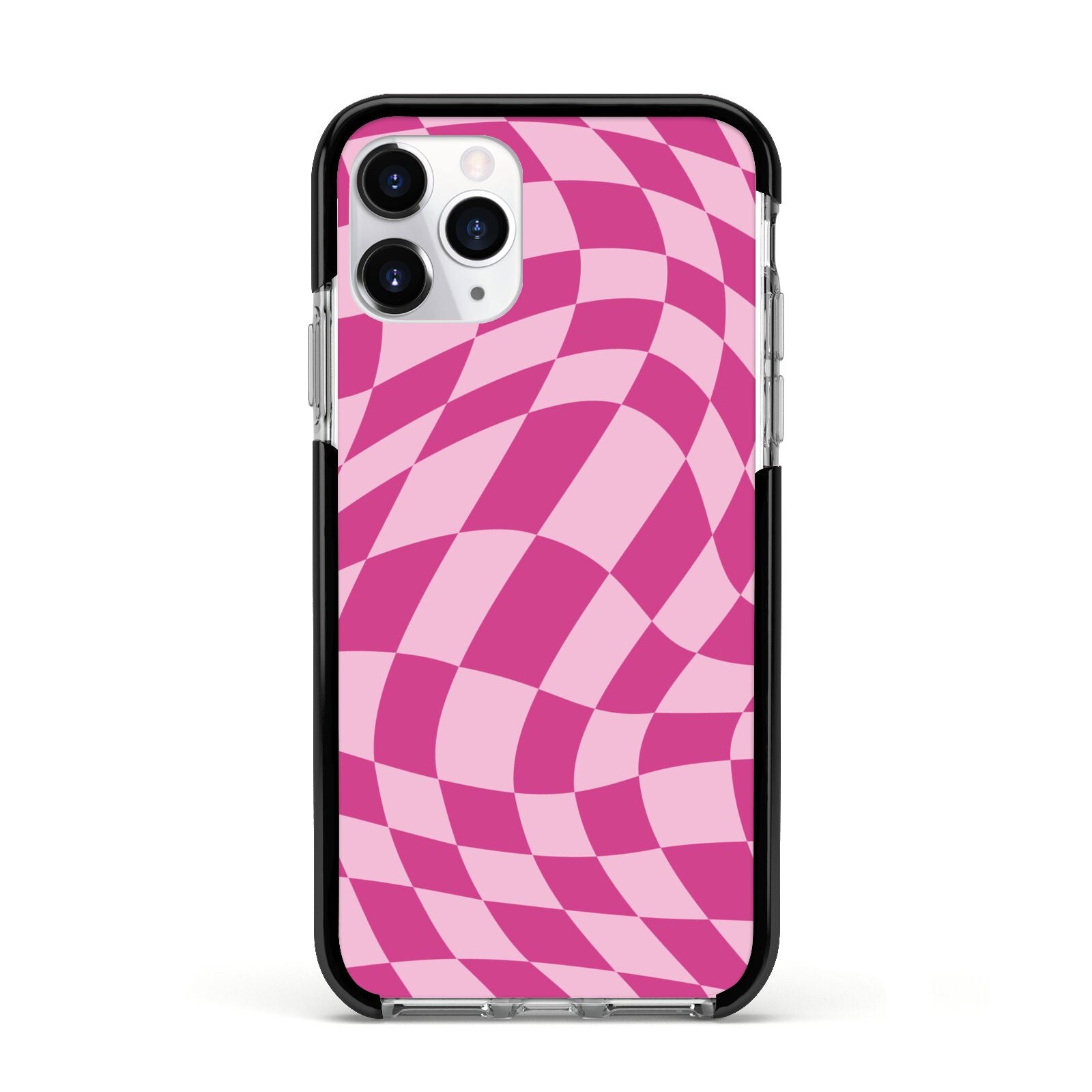 Wavy Check Apple iPhone 11 Pro in Silver with Black Impact Case