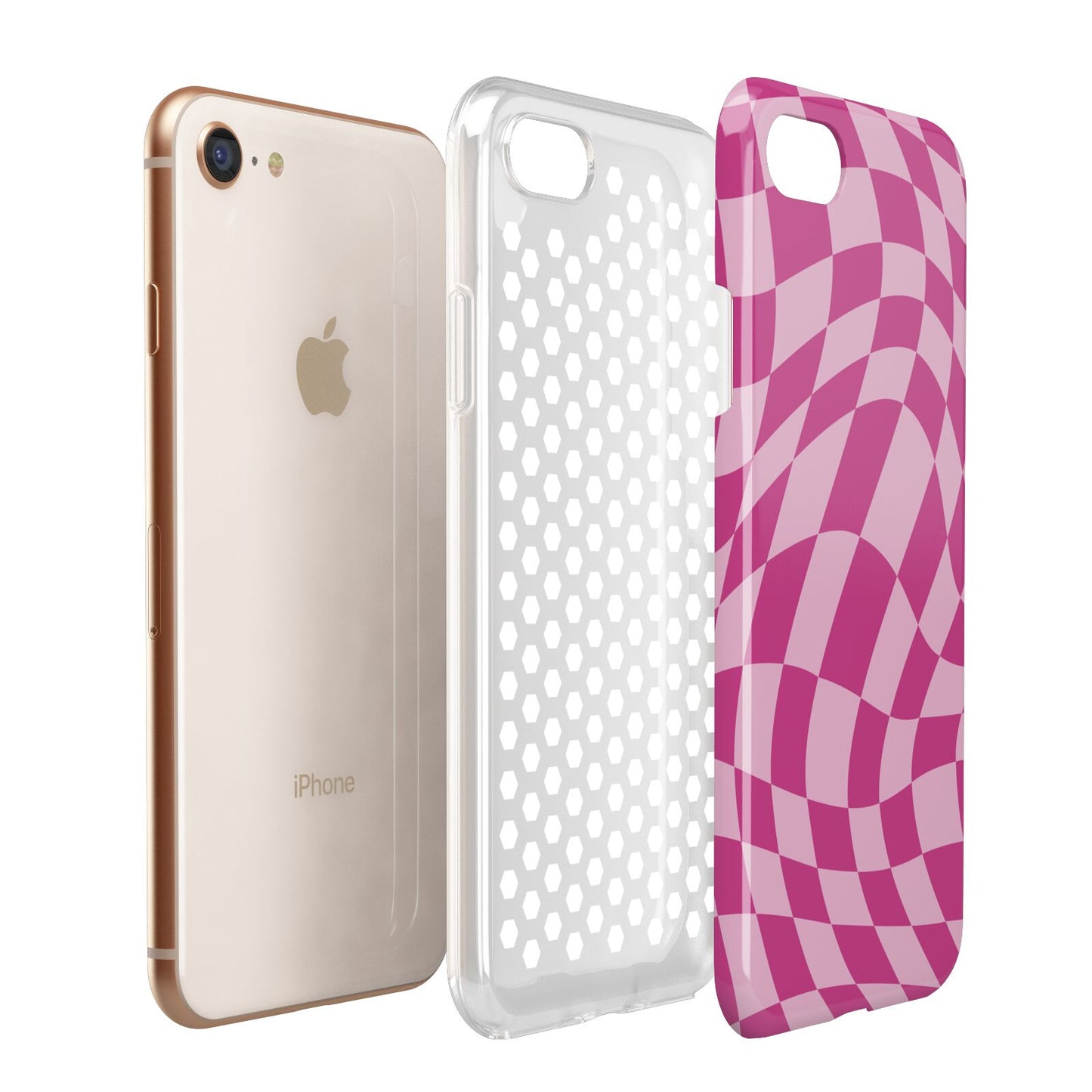 Wavy Check Apple iPhone 7 8 3D Tough Case Expanded View