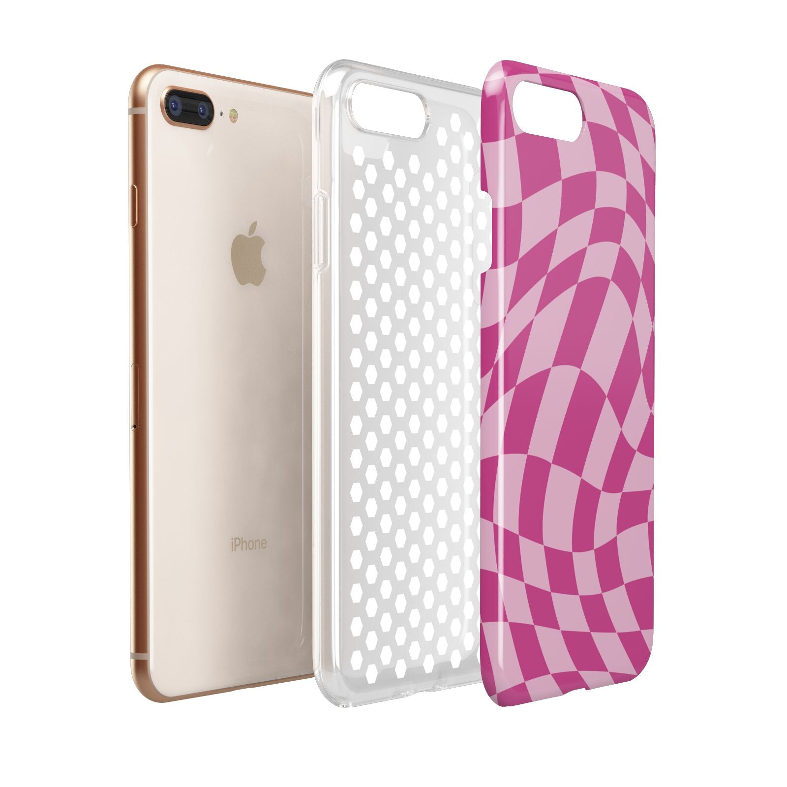 Wavy Check Apple iPhone 7 8 Plus 3D Tough Case Expanded View