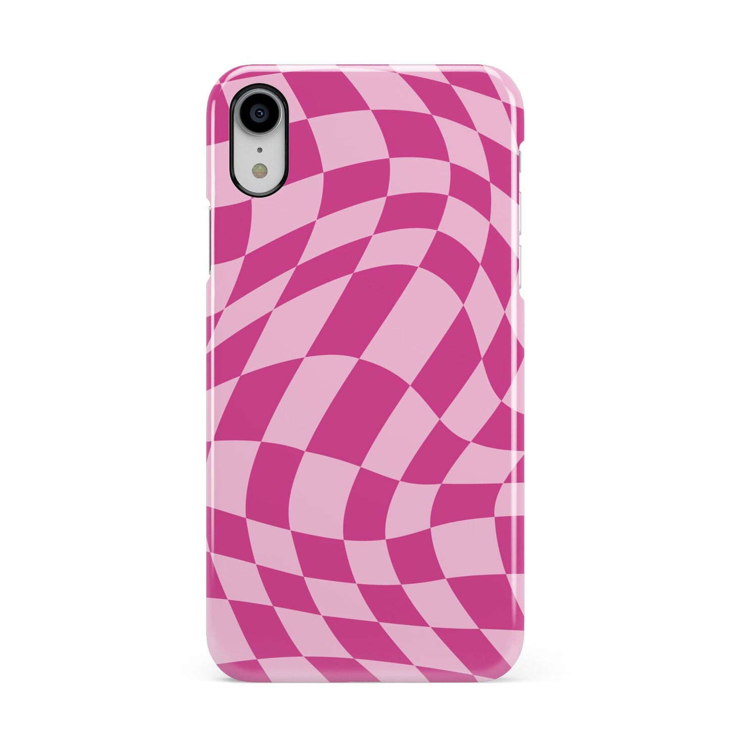 Wavy Check Apple iPhone XR White 3D Snap Case