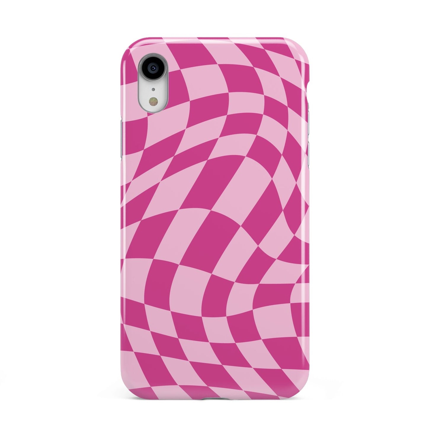 Wavy Check Apple iPhone XR White 3D Tough Case