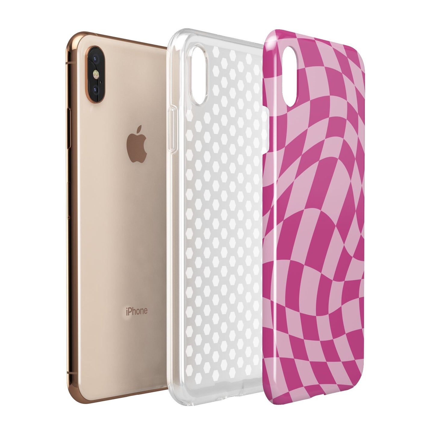 Wavy Check Apple iPhone Xs Max 3D Tough Case Expanded View