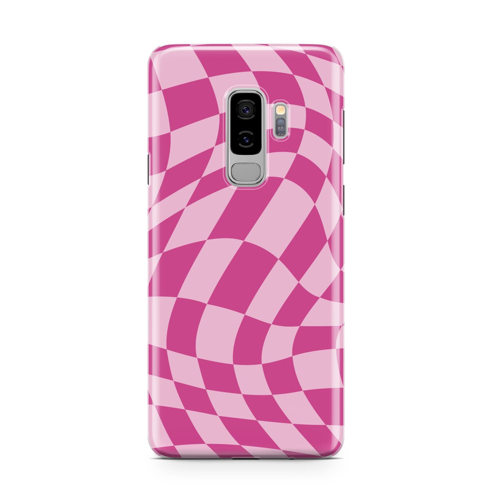 Wavy Check Samsung Galaxy S9 Plus Case on Silver phone