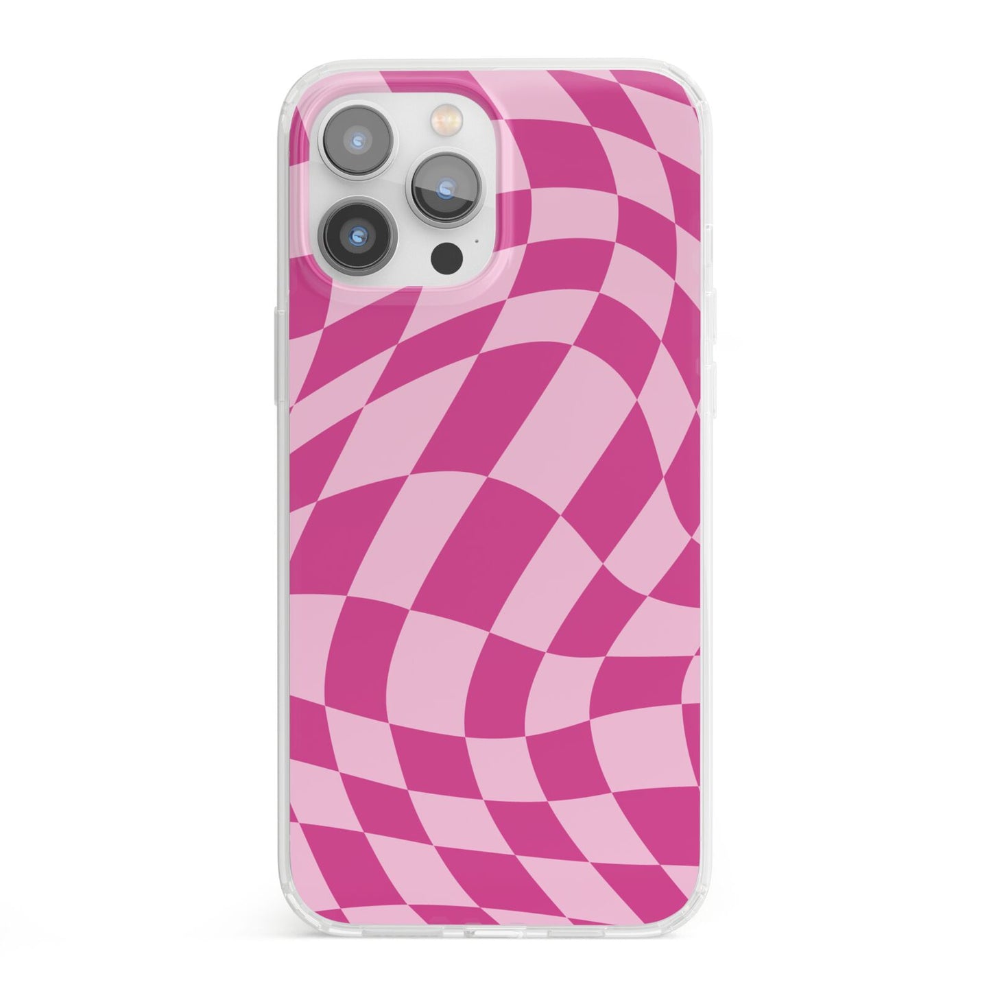 Wavy Check iPhone 13 Pro Max Clear Bumper Case