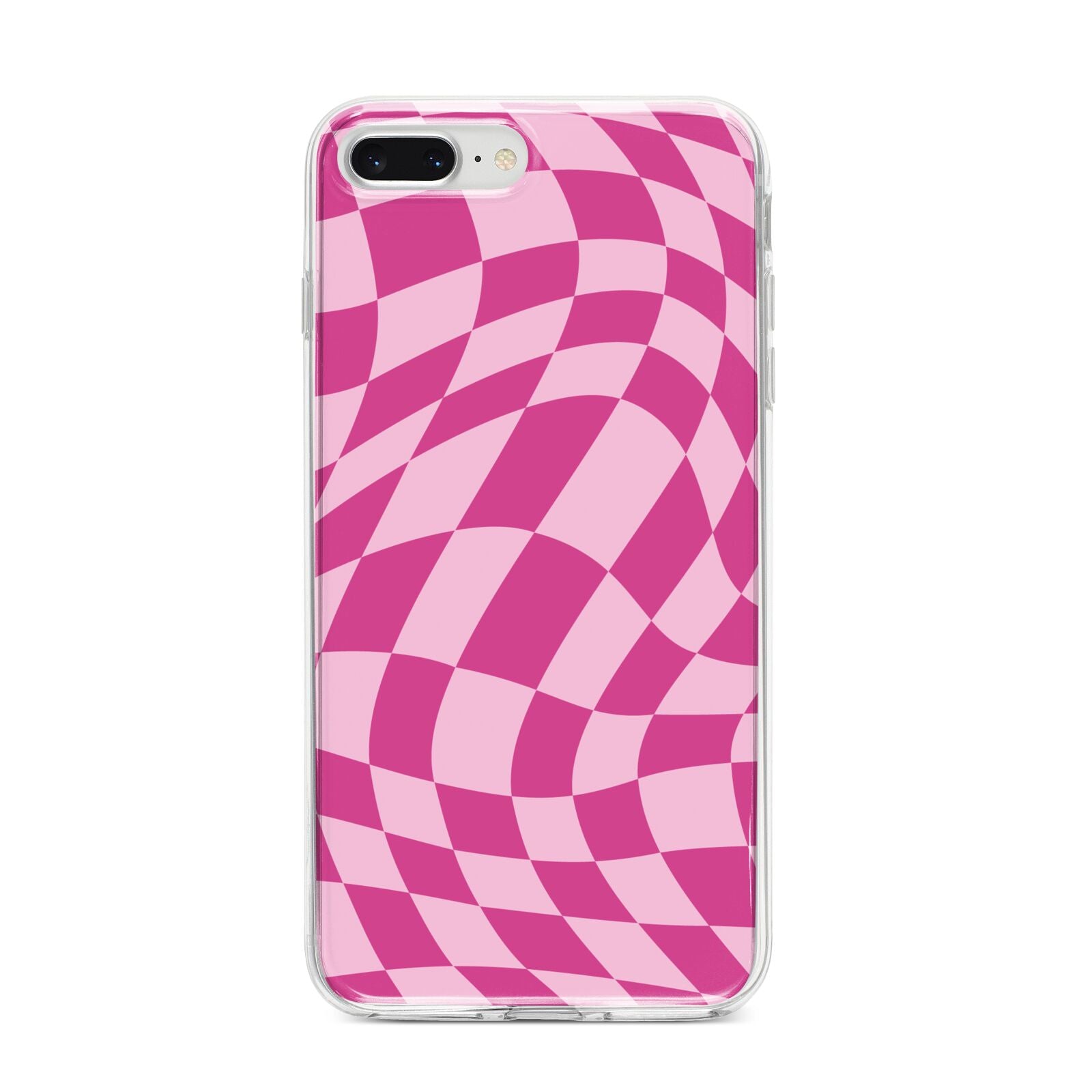 Wavy Check iPhone 8 Plus Bumper Case on Silver iPhone