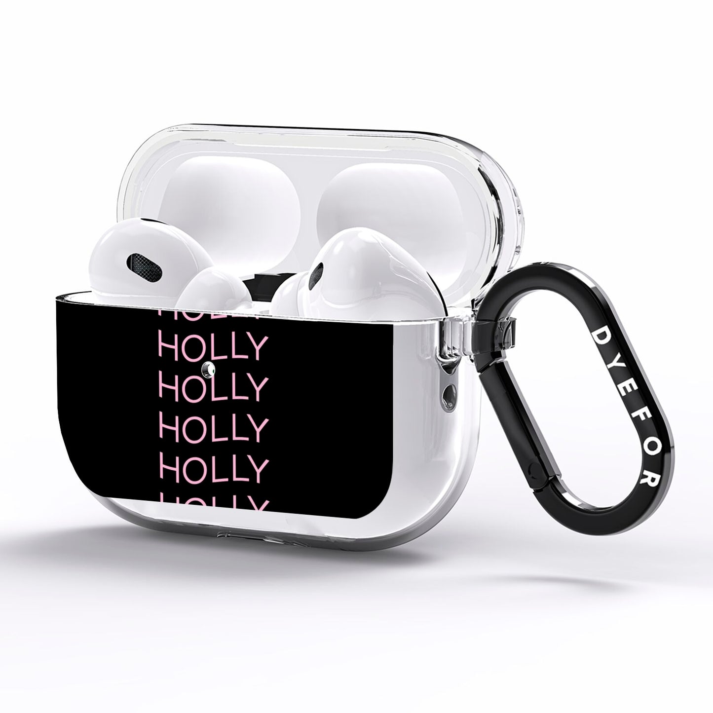 Wavy Name AirPods Pro Clear Case Side Image