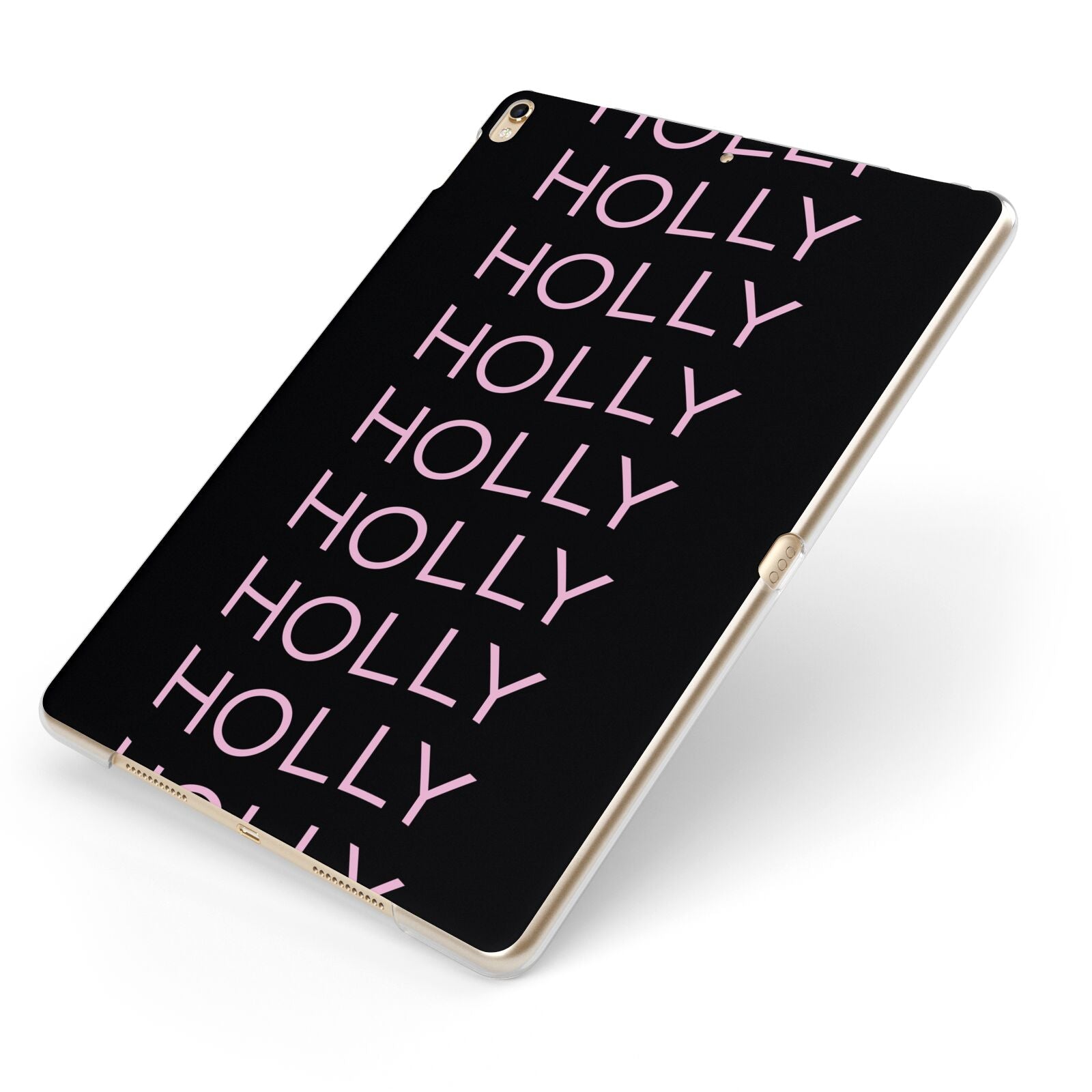 Wavy Name Apple iPad Case on Gold iPad Side View