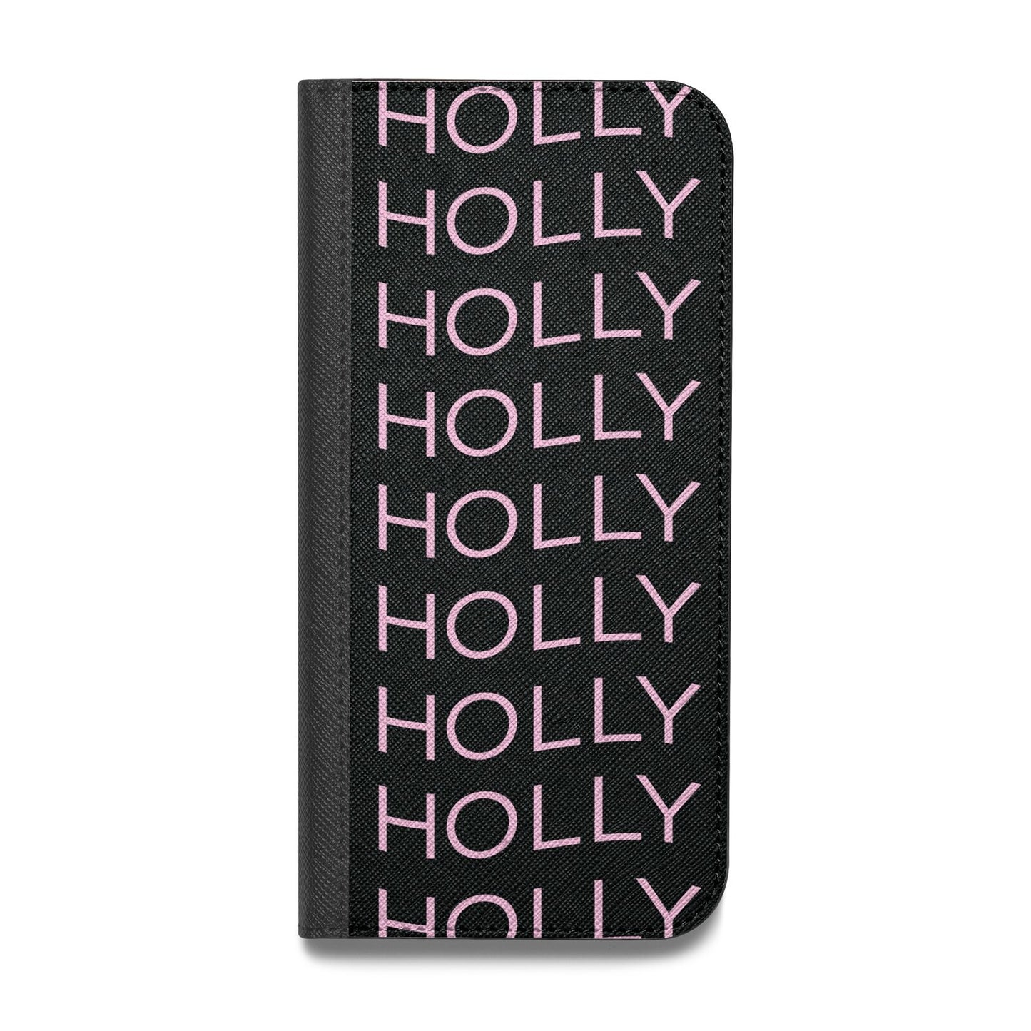 Wavy Name Vegan Leather Flip iPhone Case