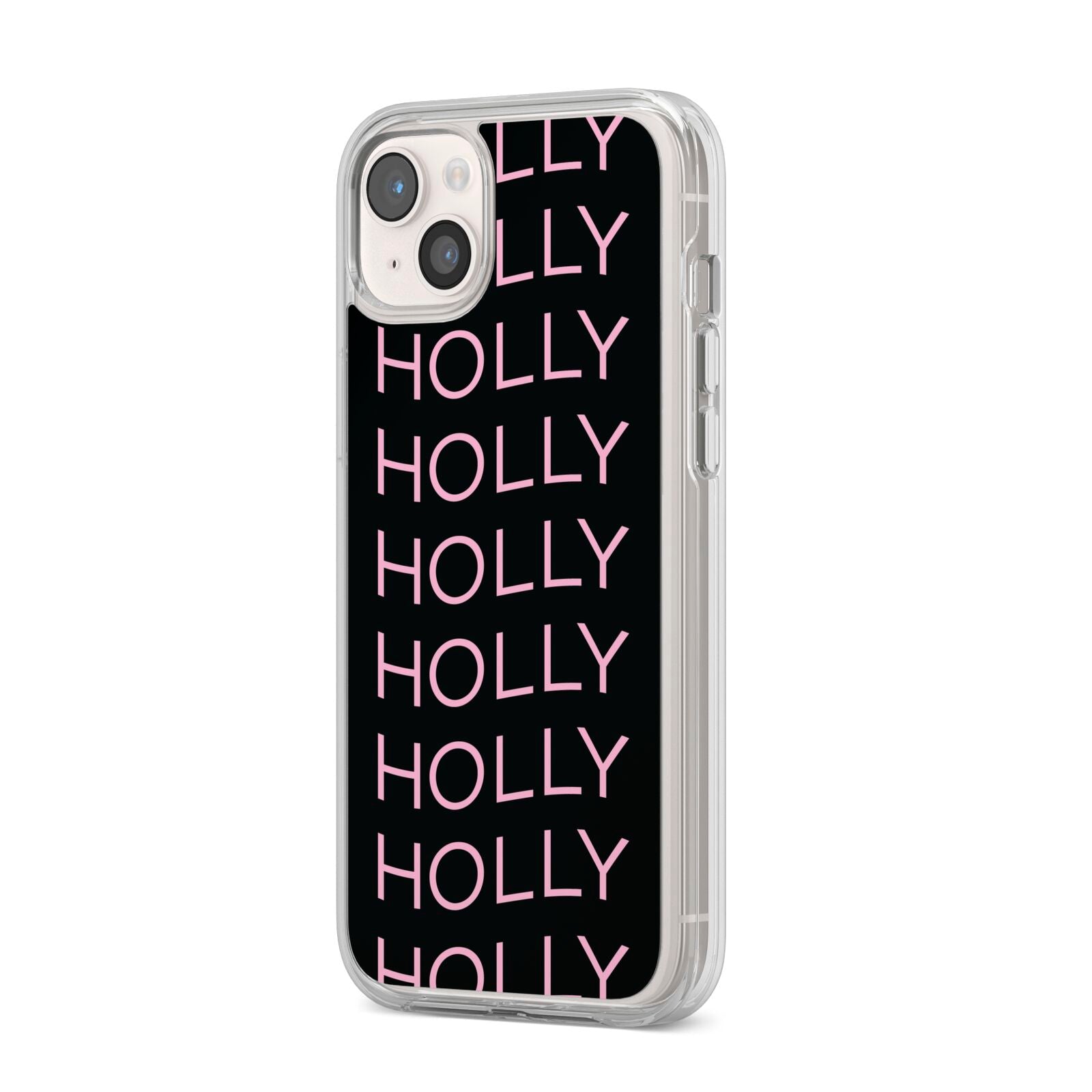 Wavy Name iPhone 14 Plus Clear Tough Case Starlight Angled Image