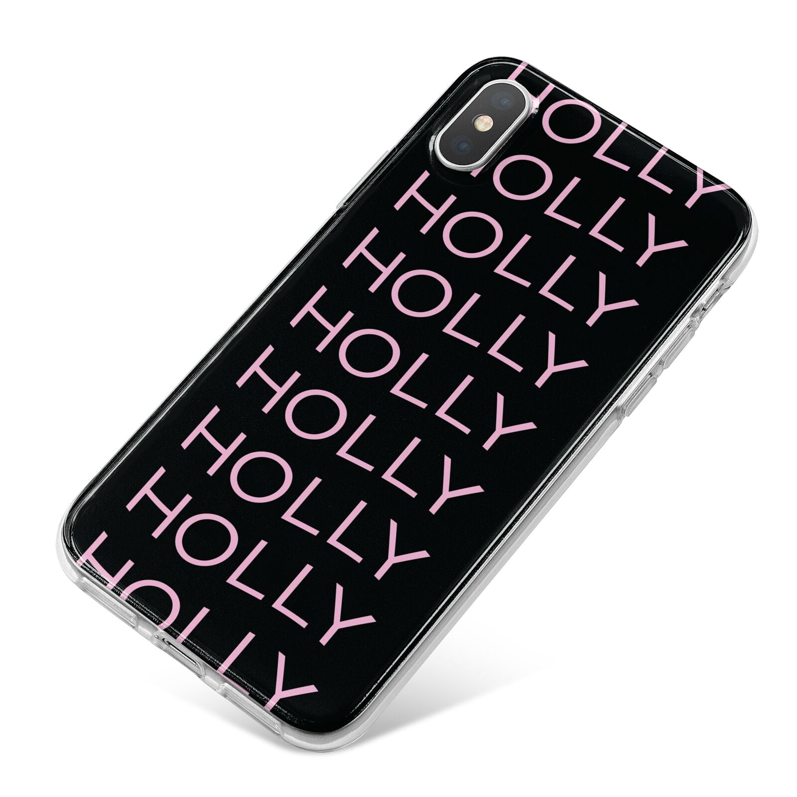 Wavy Name iPhone X Bumper Case on Silver iPhone