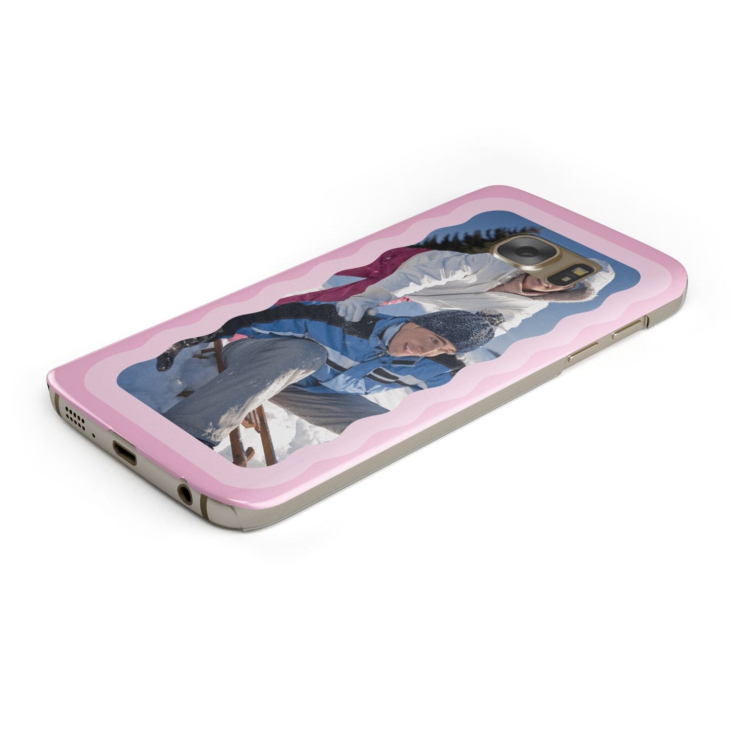 Wavy Photo Border Protective Samsung Galaxy Case Angled Image