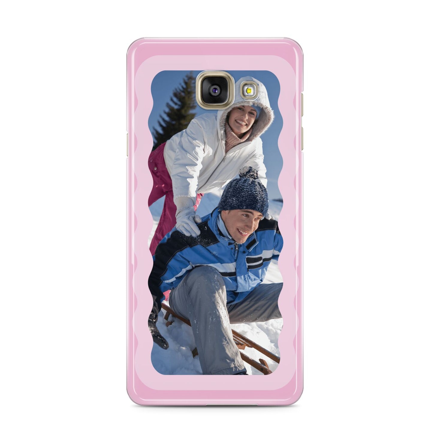 Wavy Photo Border Samsung Galaxy A3 2016 Case on gold phone