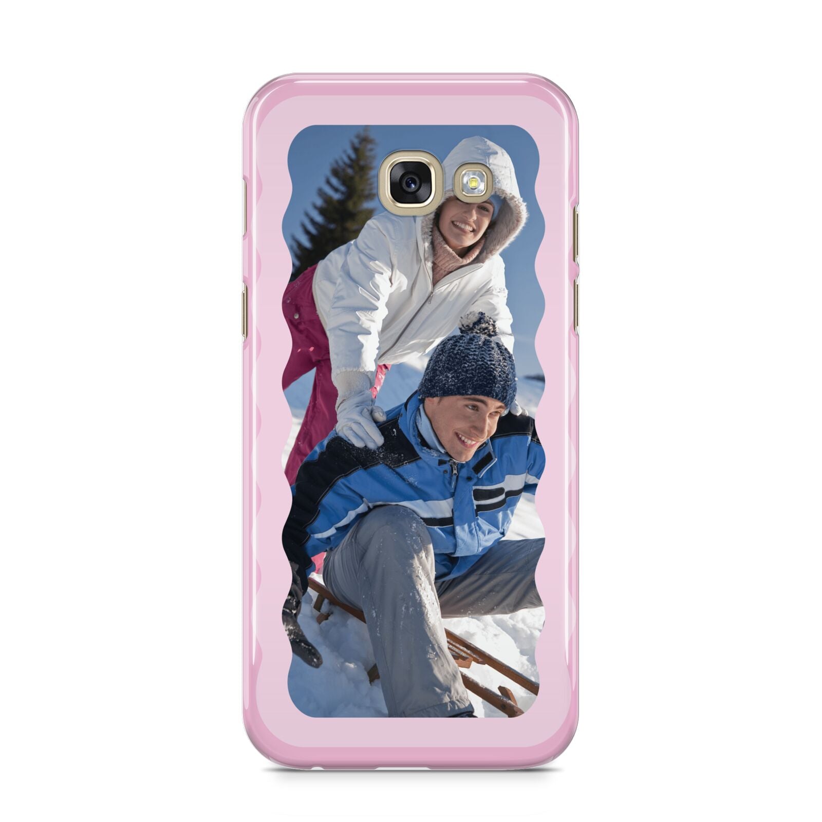 Wavy Photo Border Samsung Galaxy A5 2017 Case on gold phone